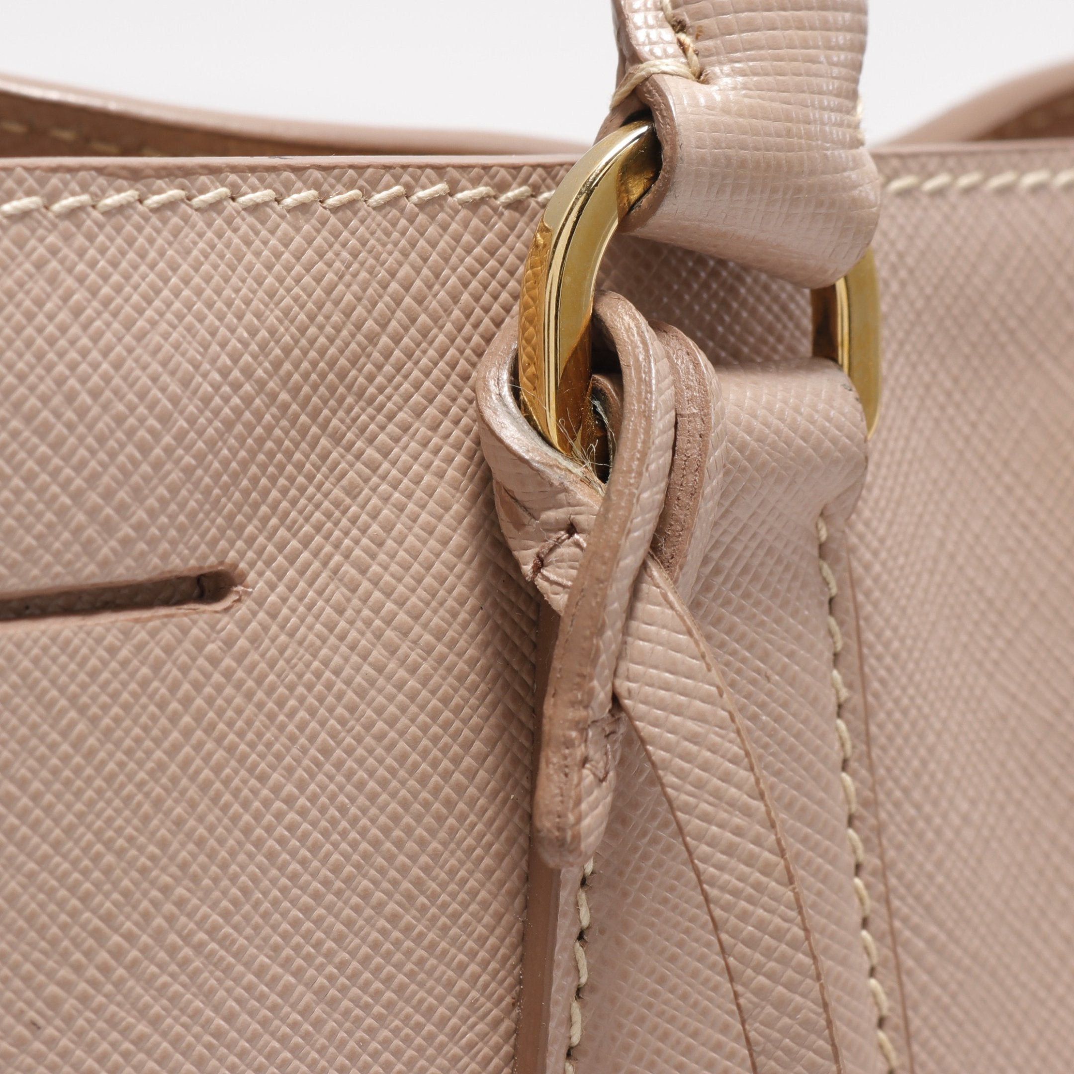 Prada Prada Handbag Tote Bag Saffiano Leather Pink Beige Size ONE SIZE - 9 Thumbnail