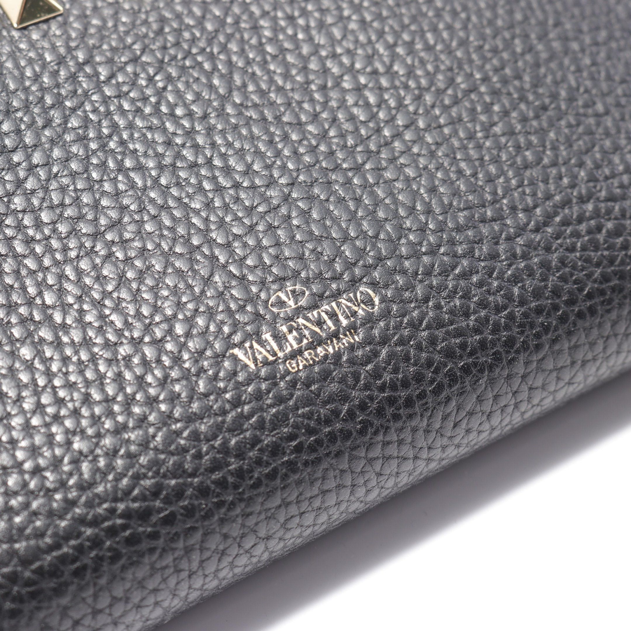 Valentino Valentino Rockstud Round Zipper Long Wallet Leather Black Size ONE SIZE - 9 Thumbnail