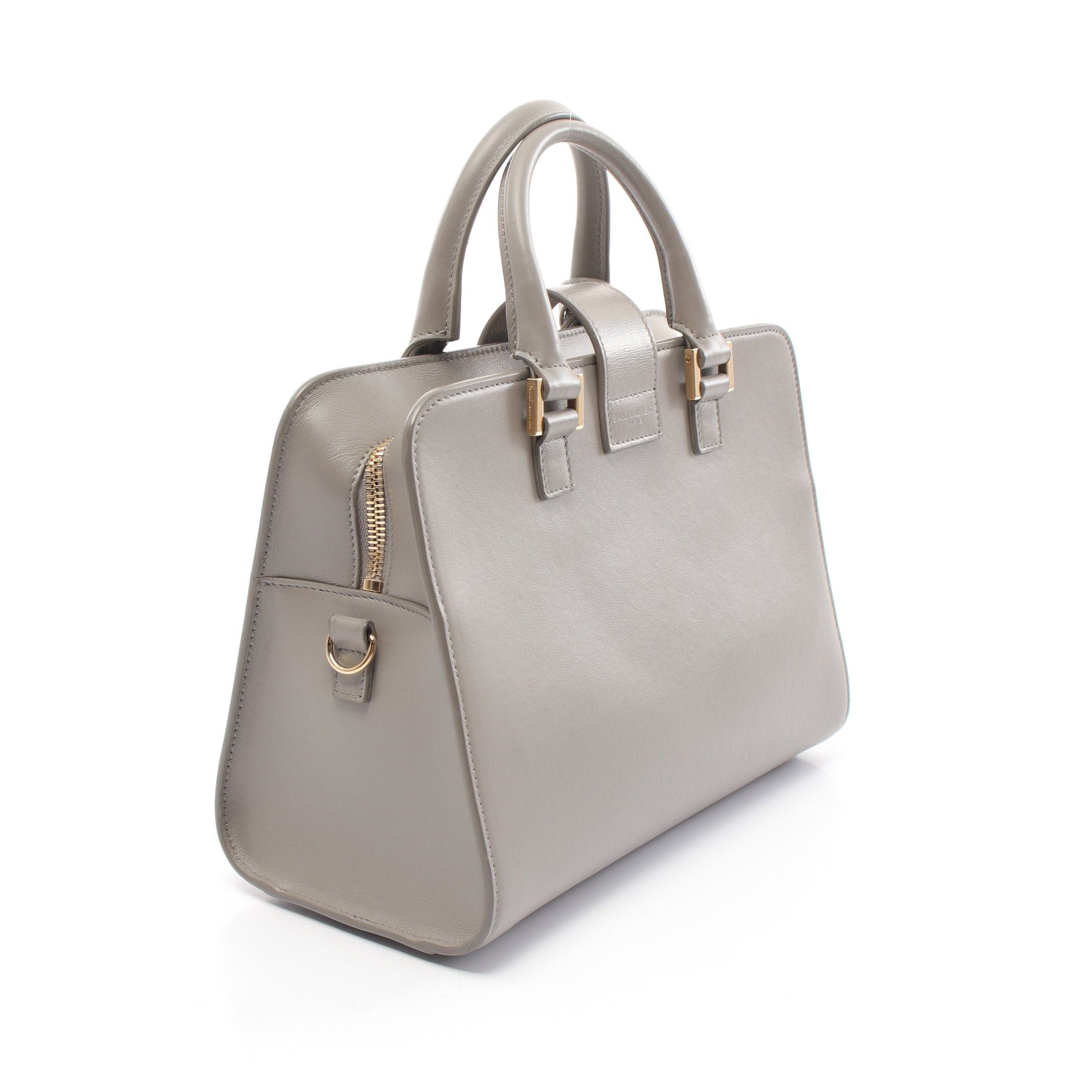 Yves Saint Laurent Yves Saint Laurent Ysl Line Baby Monogram Kabas Handbag Leather Gray Size ONE SIZE - 2 Thumbnail