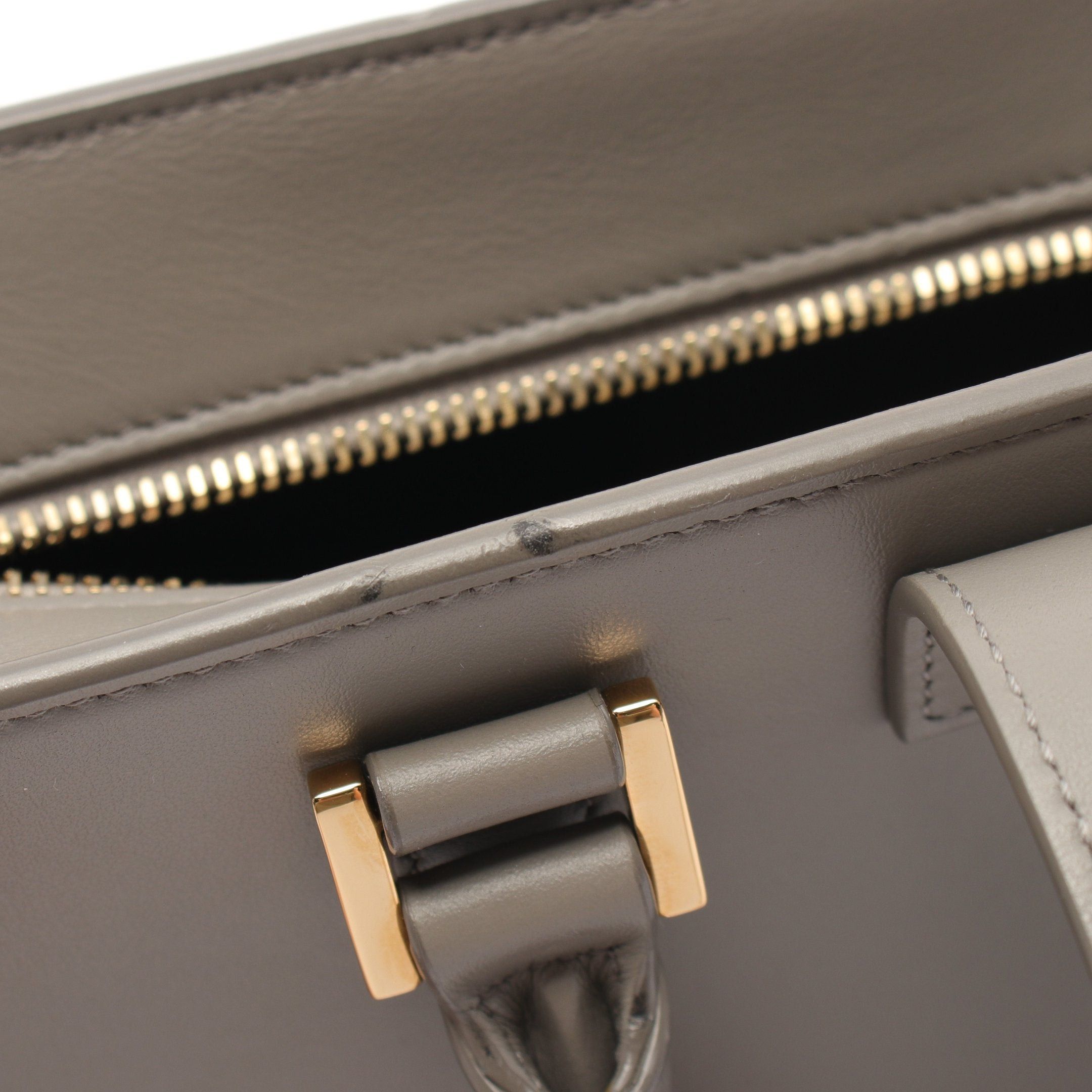 Yves Saint Laurent Yves Saint Laurent Ysl Line Baby Monogram Kabas Handbag Leather Gray Size ONE SIZE - 10 Thumbnail