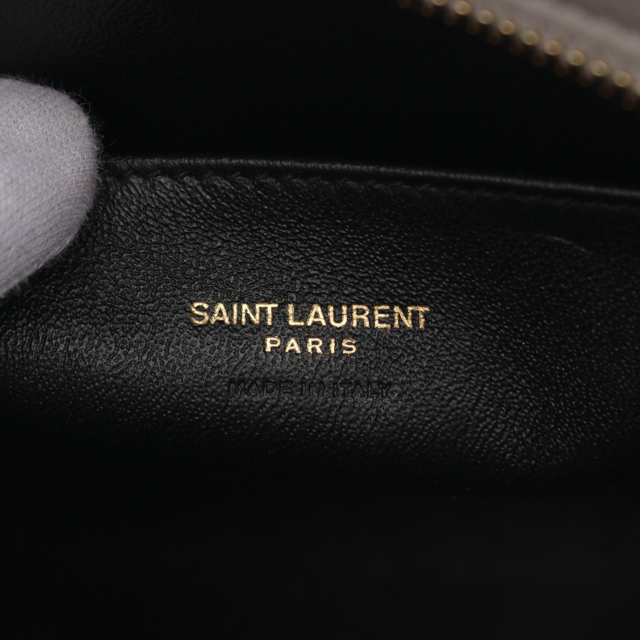 Yves Saint Laurent Yves Saint Laurent Ysl Line Baby Monogram Kabas Handbag Leather Gray Size ONE SIZE - 4 Thumbnail