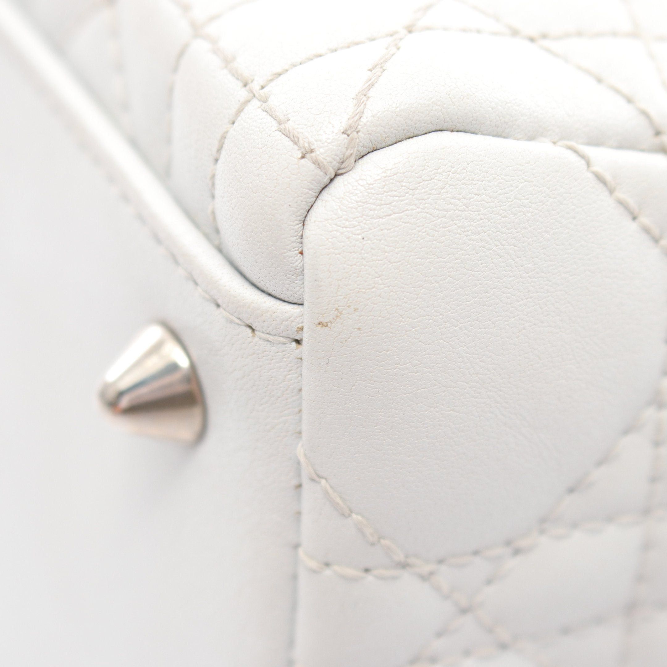 Dior Dior Lady Dior Handbag Leather White Size ONE SIZE - 5 Thumbnail