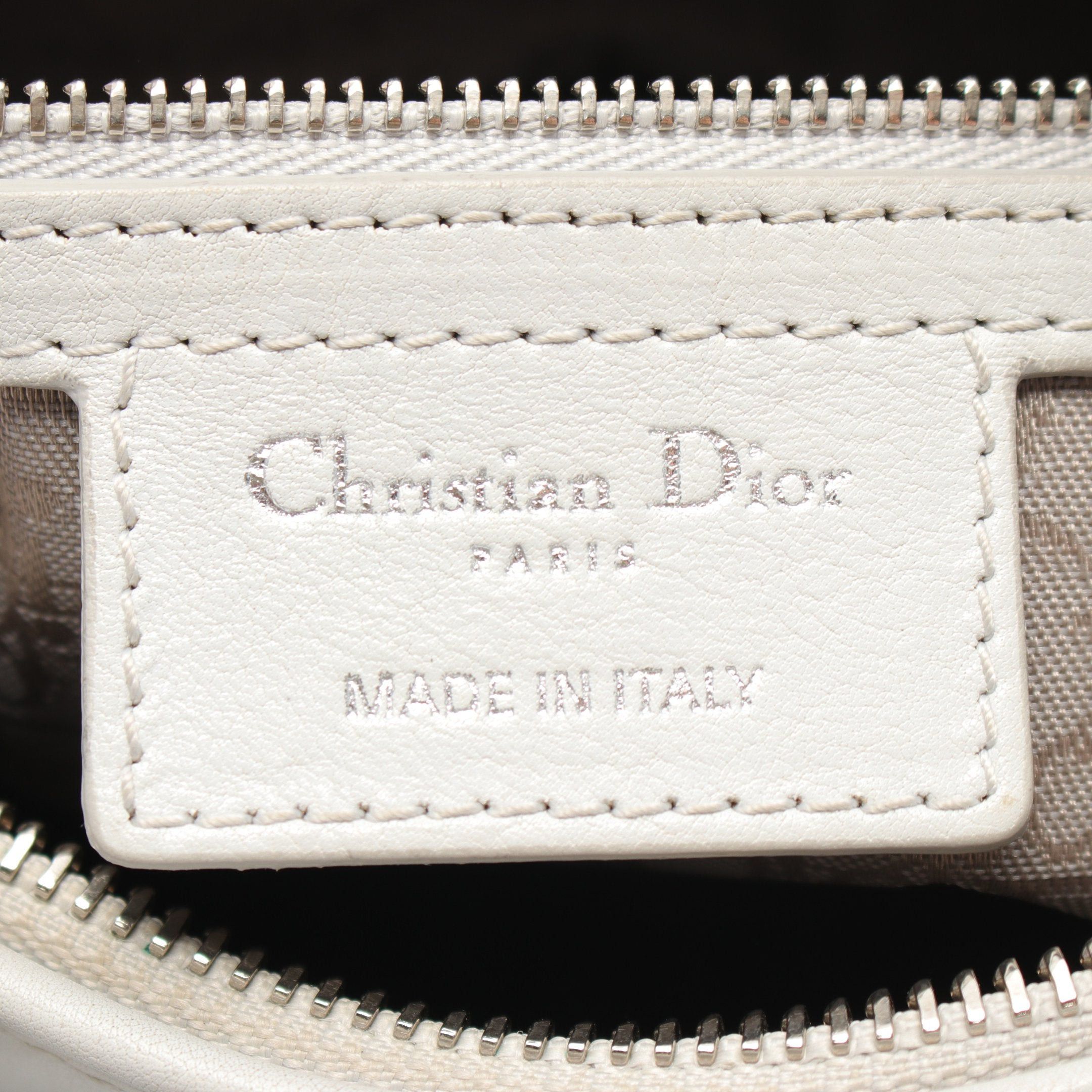 Dior Dior Lady Dior Handbag Leather White Size ONE SIZE - 4 Thumbnail
