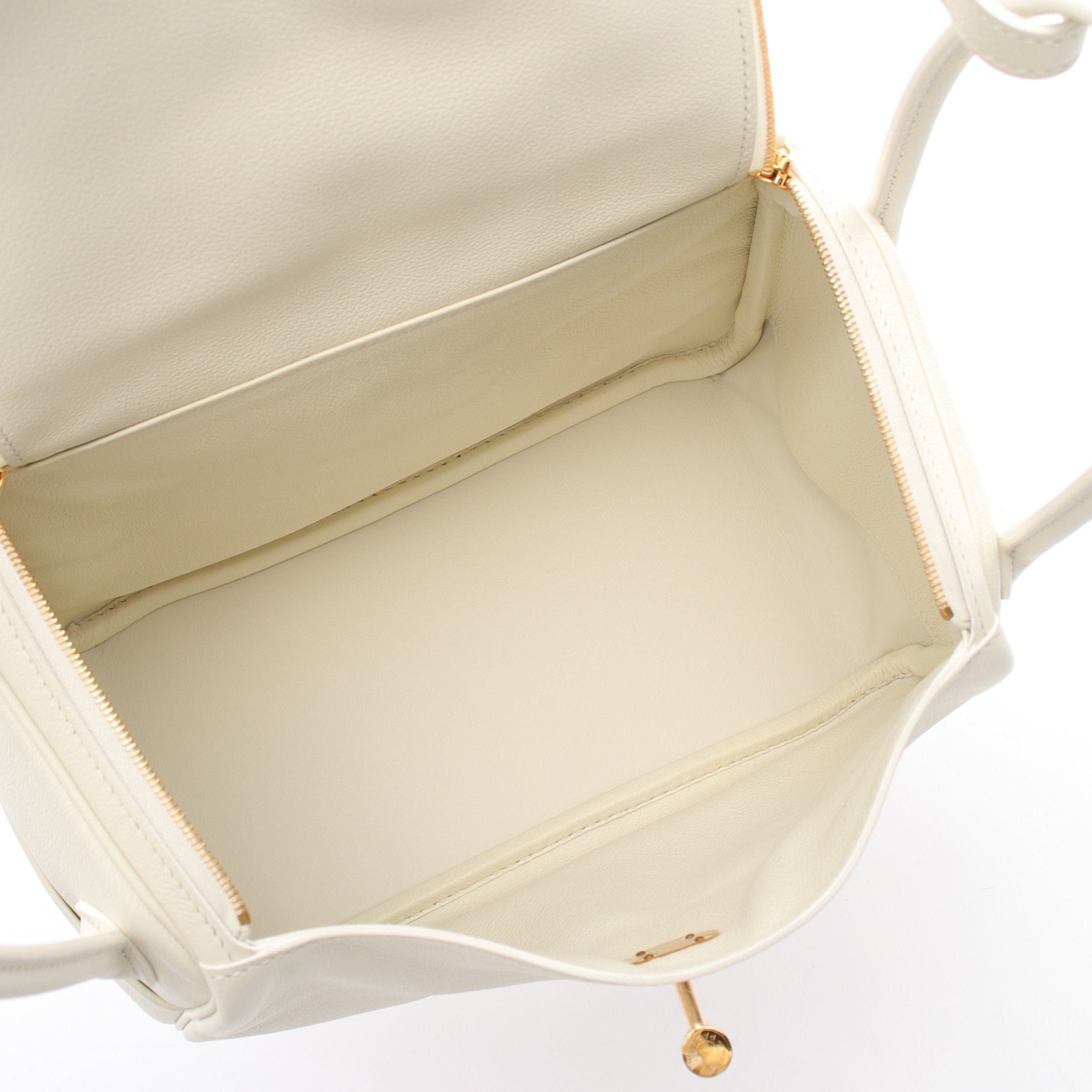 Hermes Hermes Lindy 26 New White Shoulder Bag Evercolor Off Gold Hardware U Stamp Size ONE SIZE - 3 Thumbnail