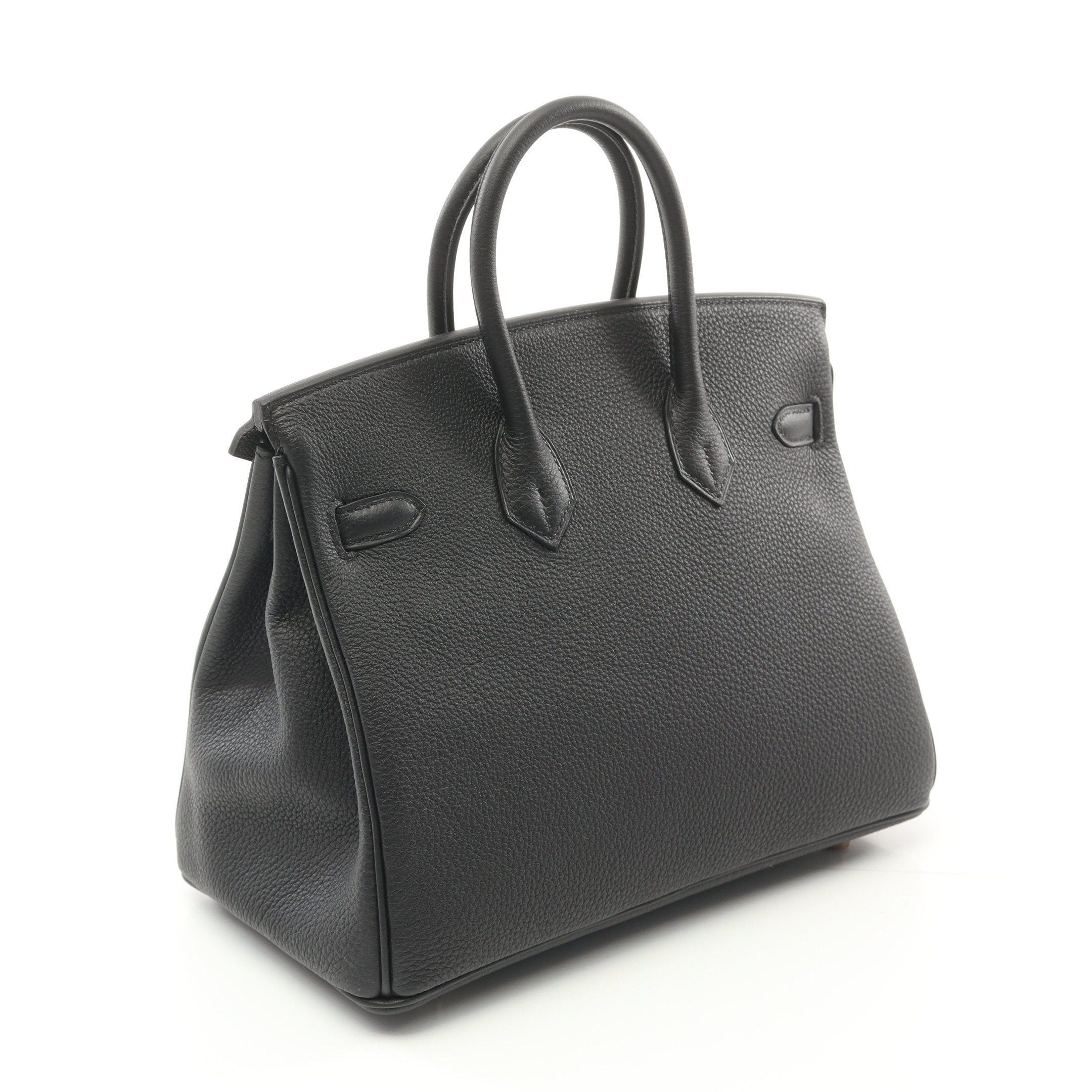 Hermes Hermes Birkin 25 Handbag Togo Black Gold Hardware Double Engraved Size ONE SIZE - 2 Thumbnail