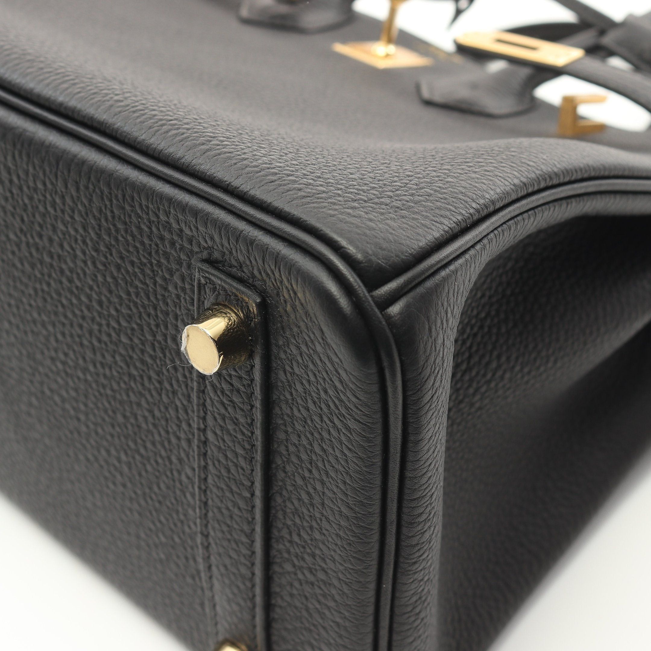 Hermes Hermes Birkin 25 Handbag Togo Black Gold Hardware Double Engraved Size ONE SIZE - 6 Thumbnail