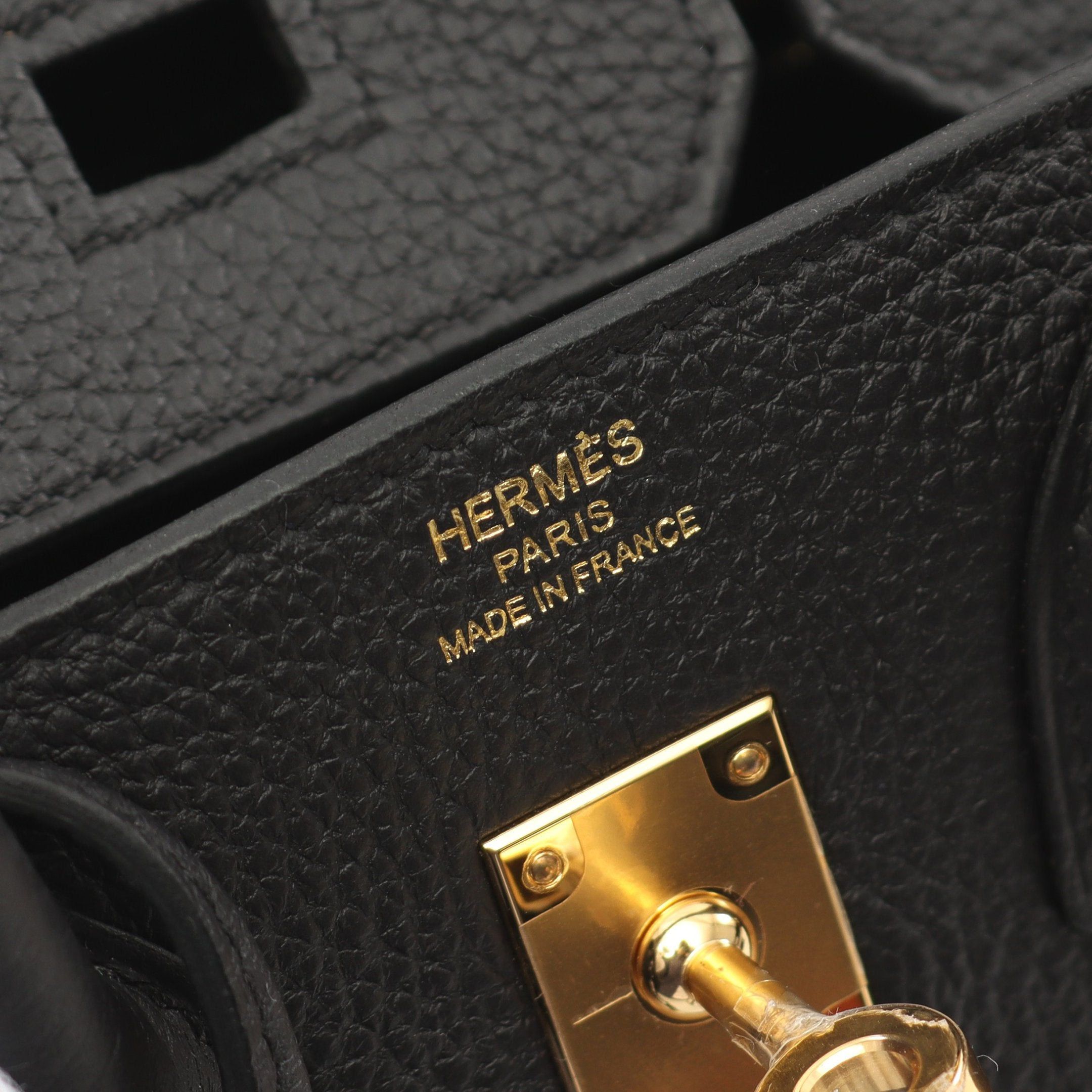 Hermes Hermes Birkin 25 Handbag Togo Black Gold Hardware Double Engraved Size ONE SIZE - 4 Thumbnail