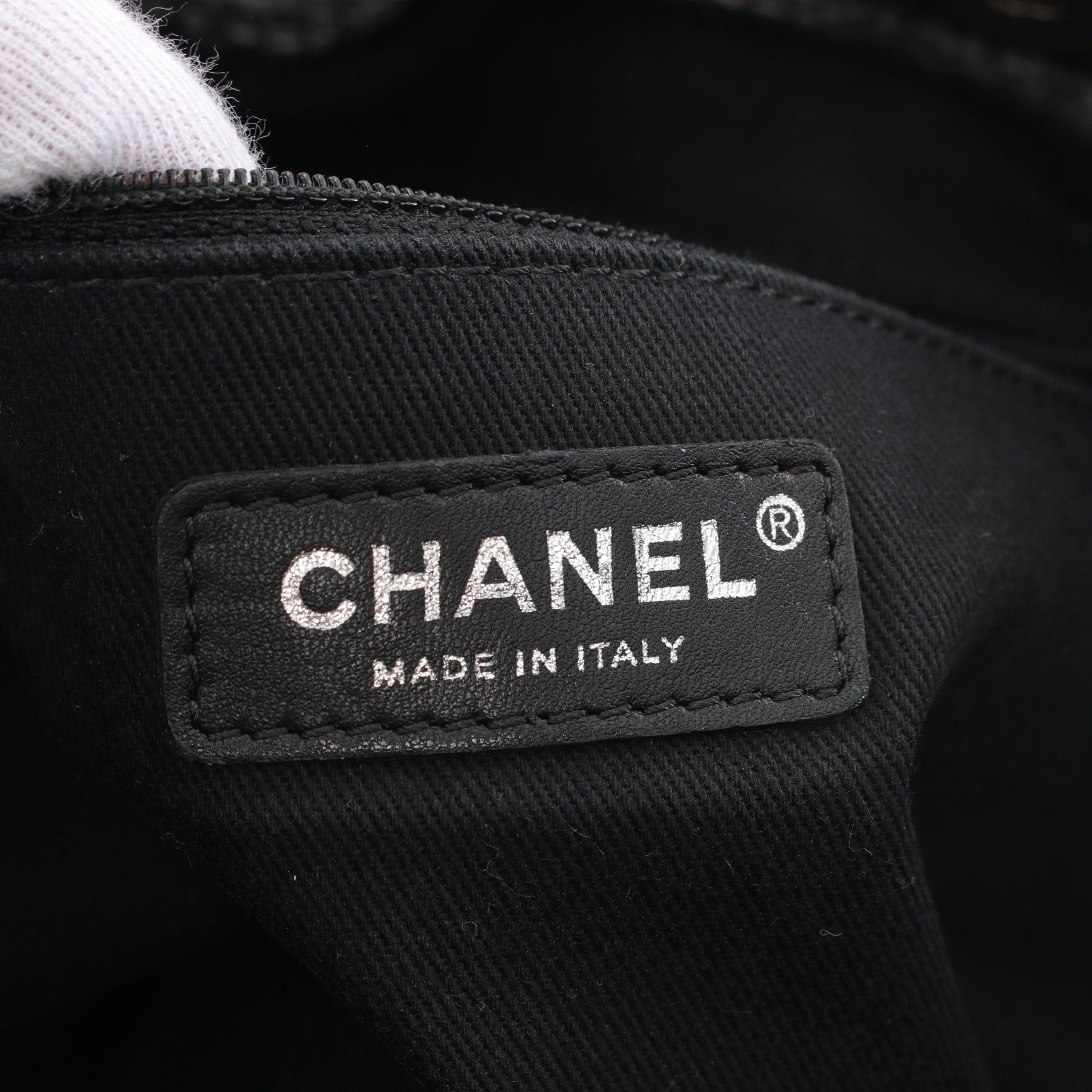 Chanel Chanel Deauville Chain Shoulder Bag Tote Canvas Leather Gray Black Silver Hardware Size ONE SIZE - 4 Thumbnail