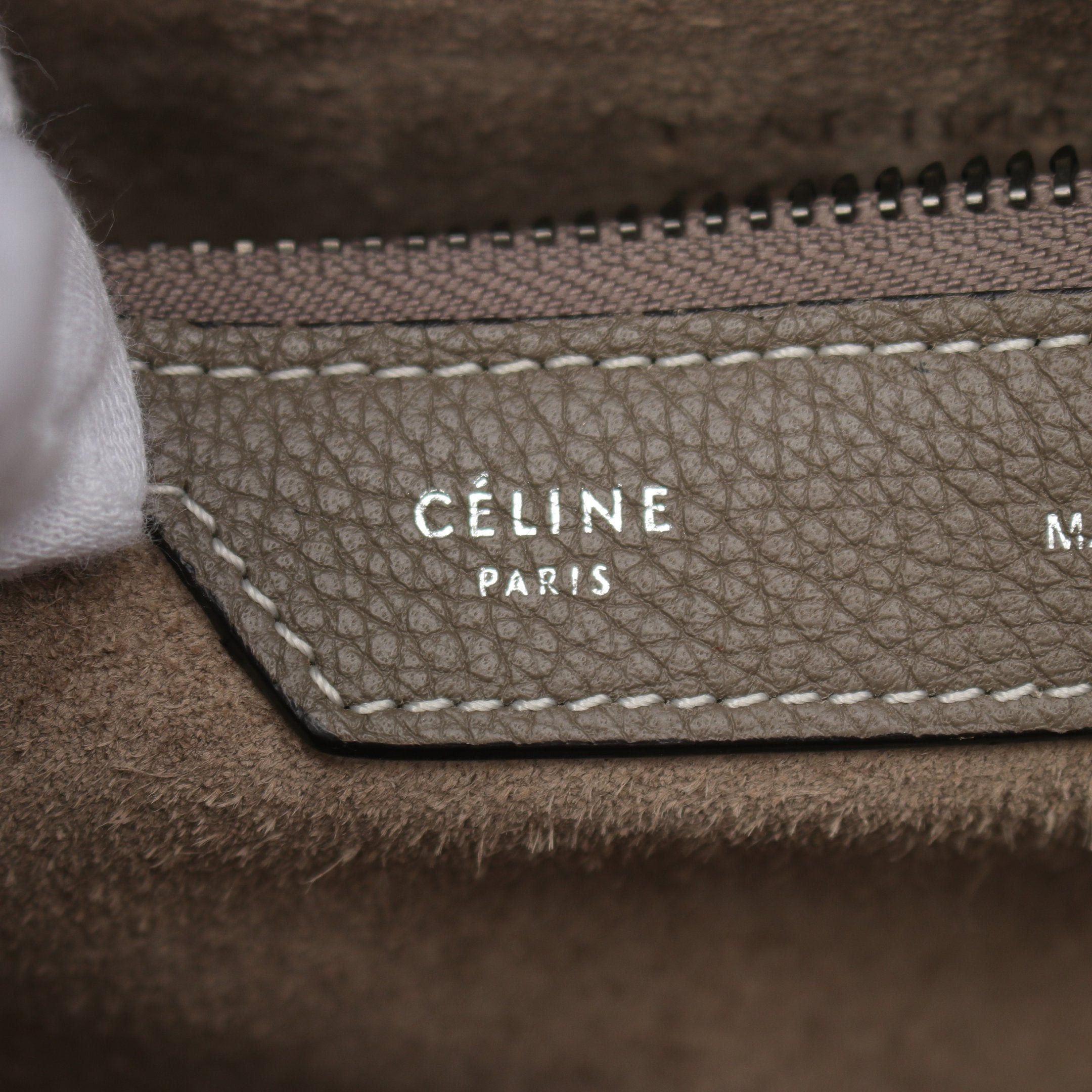 Celine Celine Luggage Micro Shopper Handbag Tote Bag Leather Gray Size ONE SIZE - 4 Thumbnail