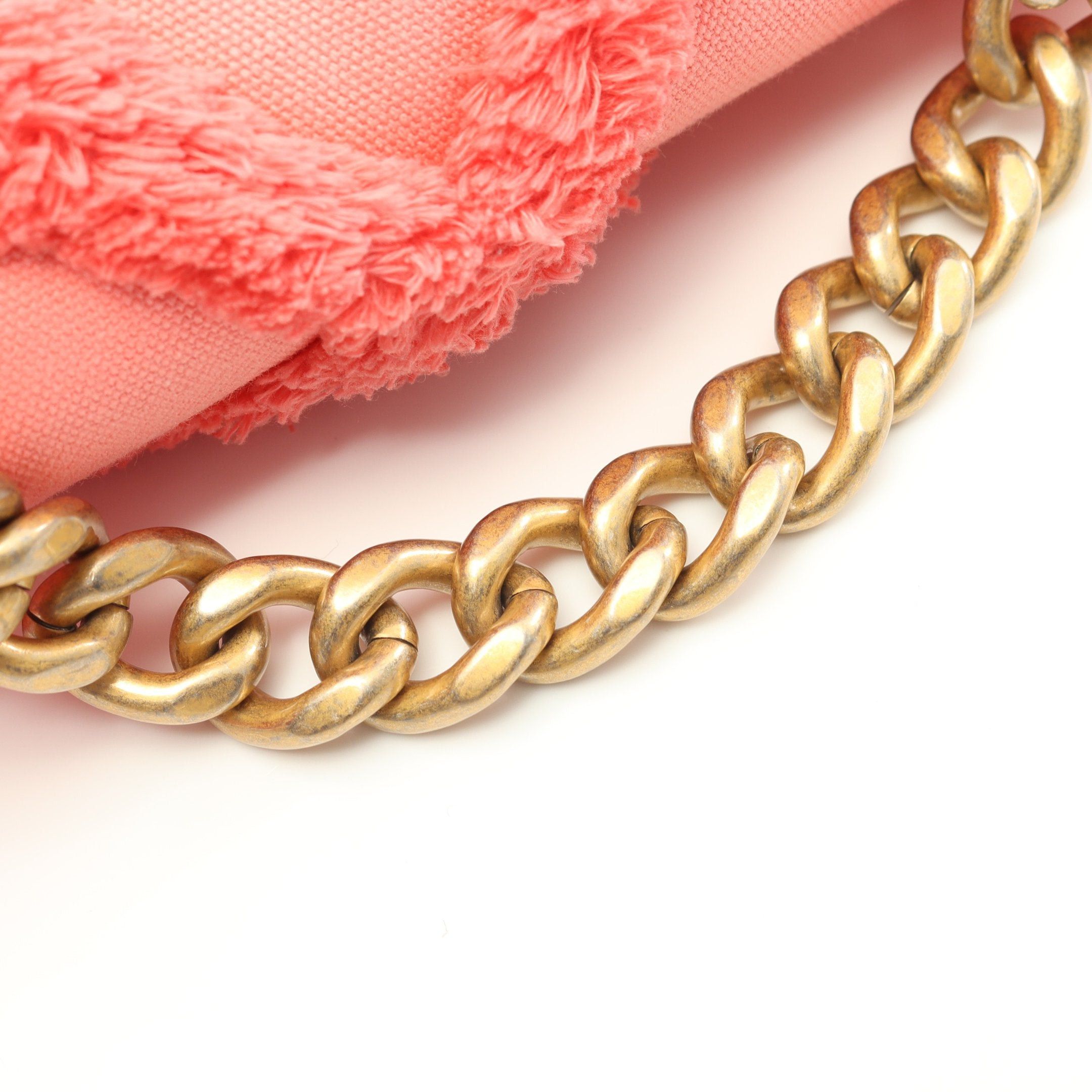 Chanel Chanel 19 Dizeneuf Matelasse Chain Shoulder Bag Canvas Coral Pink Combination Metal Fittings Size ONE SIZE - 6 Thumbnail