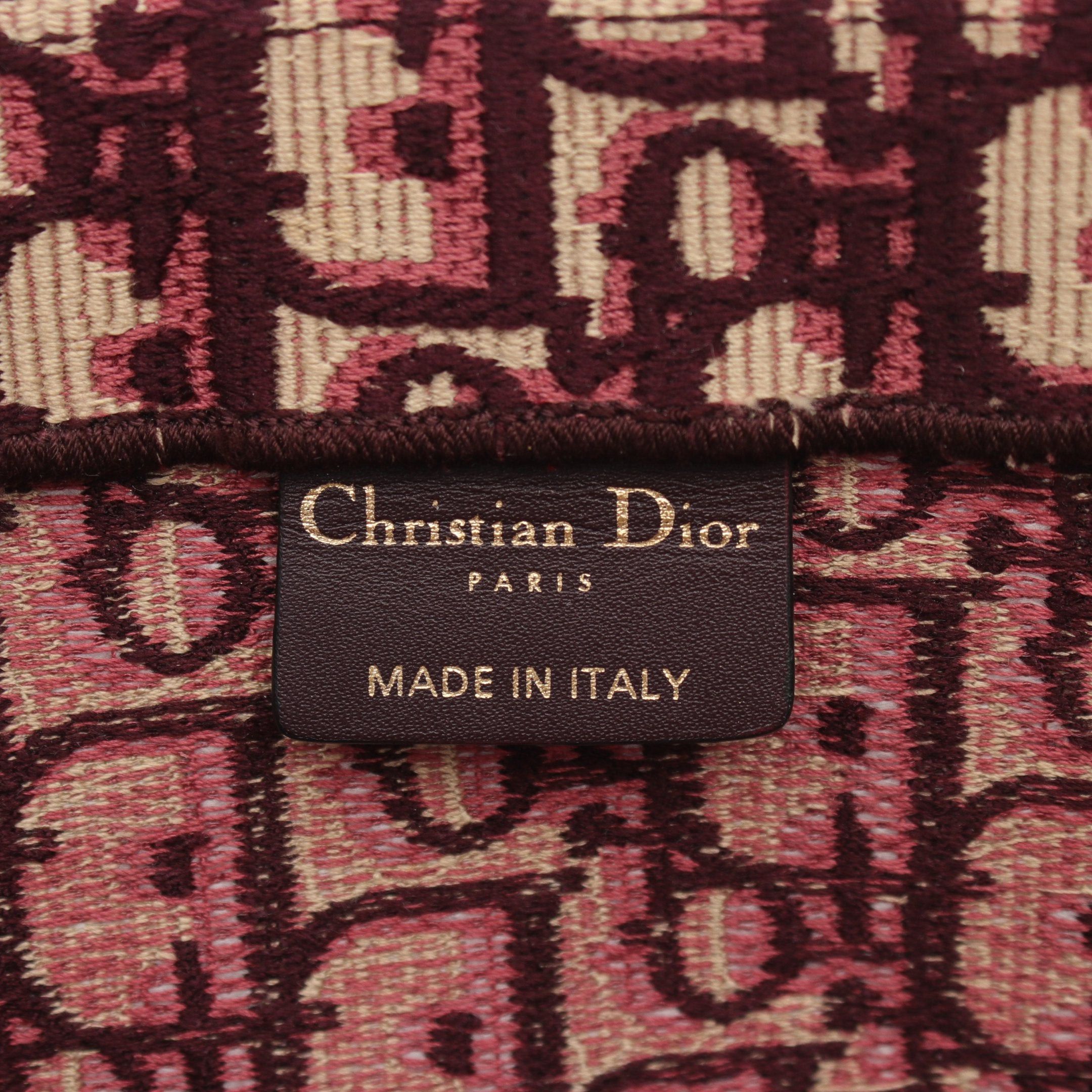 Dior Dior Book Tote Medium Handbag Bag Canvas Beige Bordeaux Size ONE SIZE - 4 Thumbnail