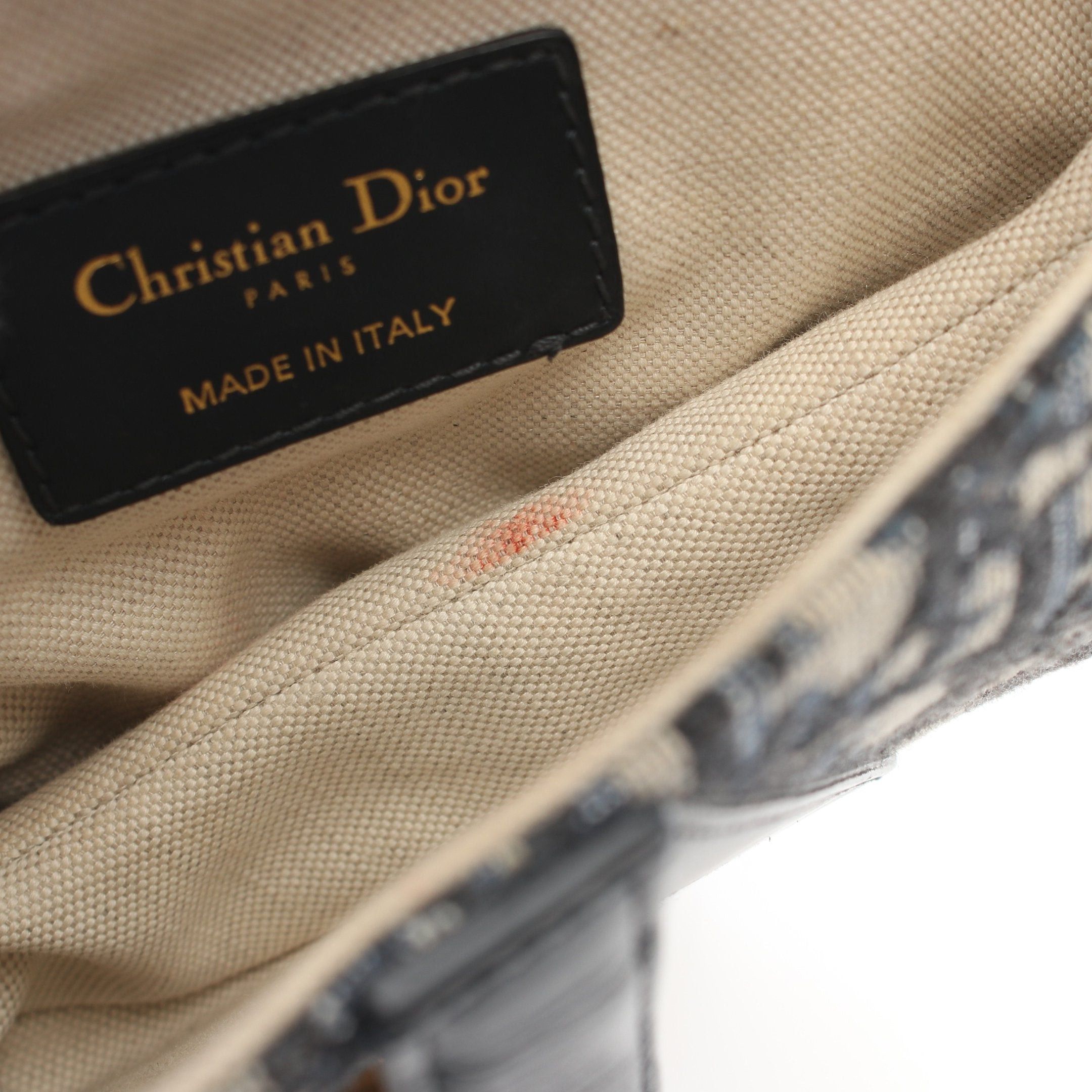 Dior Dior Saddle Bag Oblique Handbag Canvas Leather Beige Navy Size ONE SIZE - 5 Thumbnail