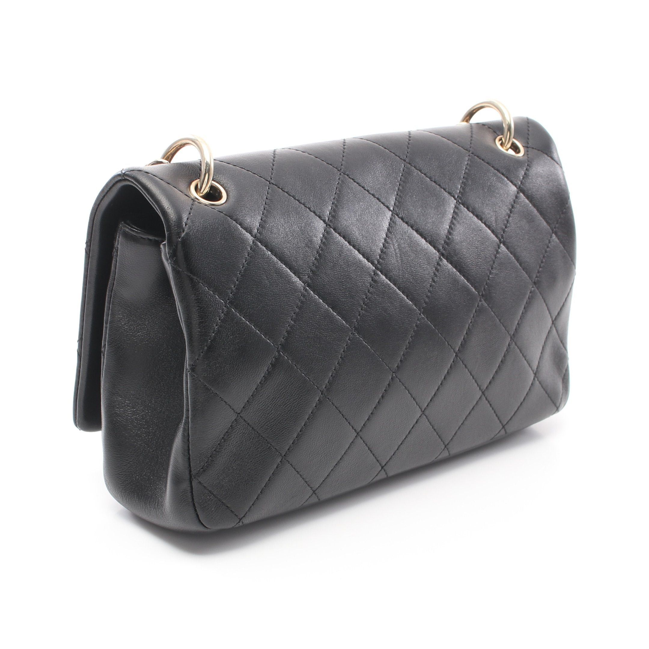 Chanel Chanel Matelasse Chain Shoulder Bag Lambskin Black Gold Hardware Size ONE SIZE - 2 Thumbnail