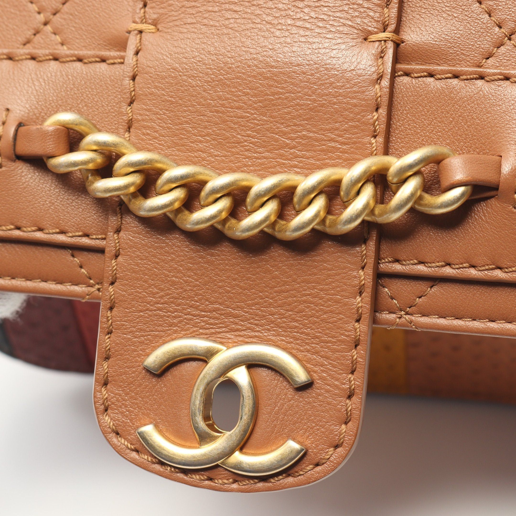Chanel Chanel Coco Mark Chain Shoulder Bag Leather Brown Multicolor Gold Hardware Size ONE SIZE - 6 Thumbnail