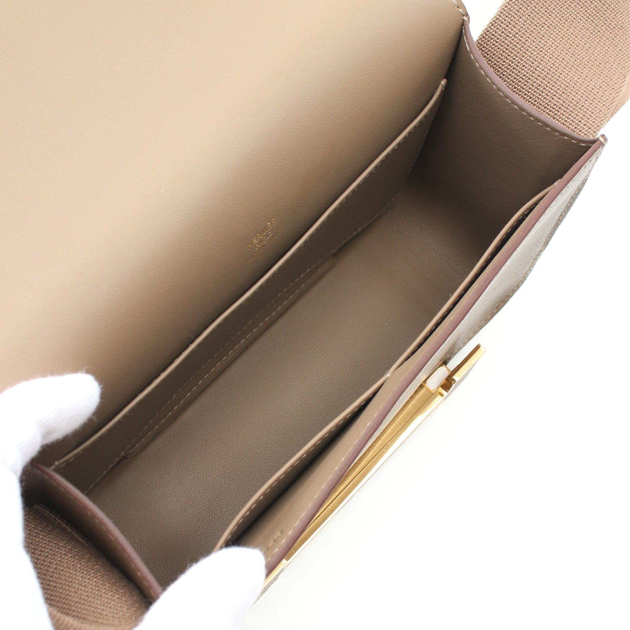 Hermes Hermes Geta Etoupe Shoulder Bag Chevre Gray Brown Gold Hardware B Stamp Size ONE SIZE - 3 Thumbnail