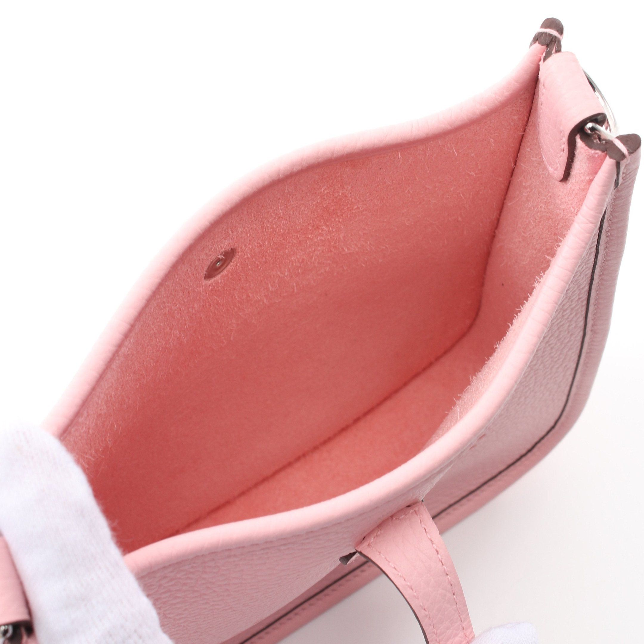 Hermes Hermes Evelyn Tpm Amazon Rose Sakura Shoulder Bag Clemence Leather Light Pink Silver Hardware B Stamp Size ONE SIZE - 3 Thumbnail
