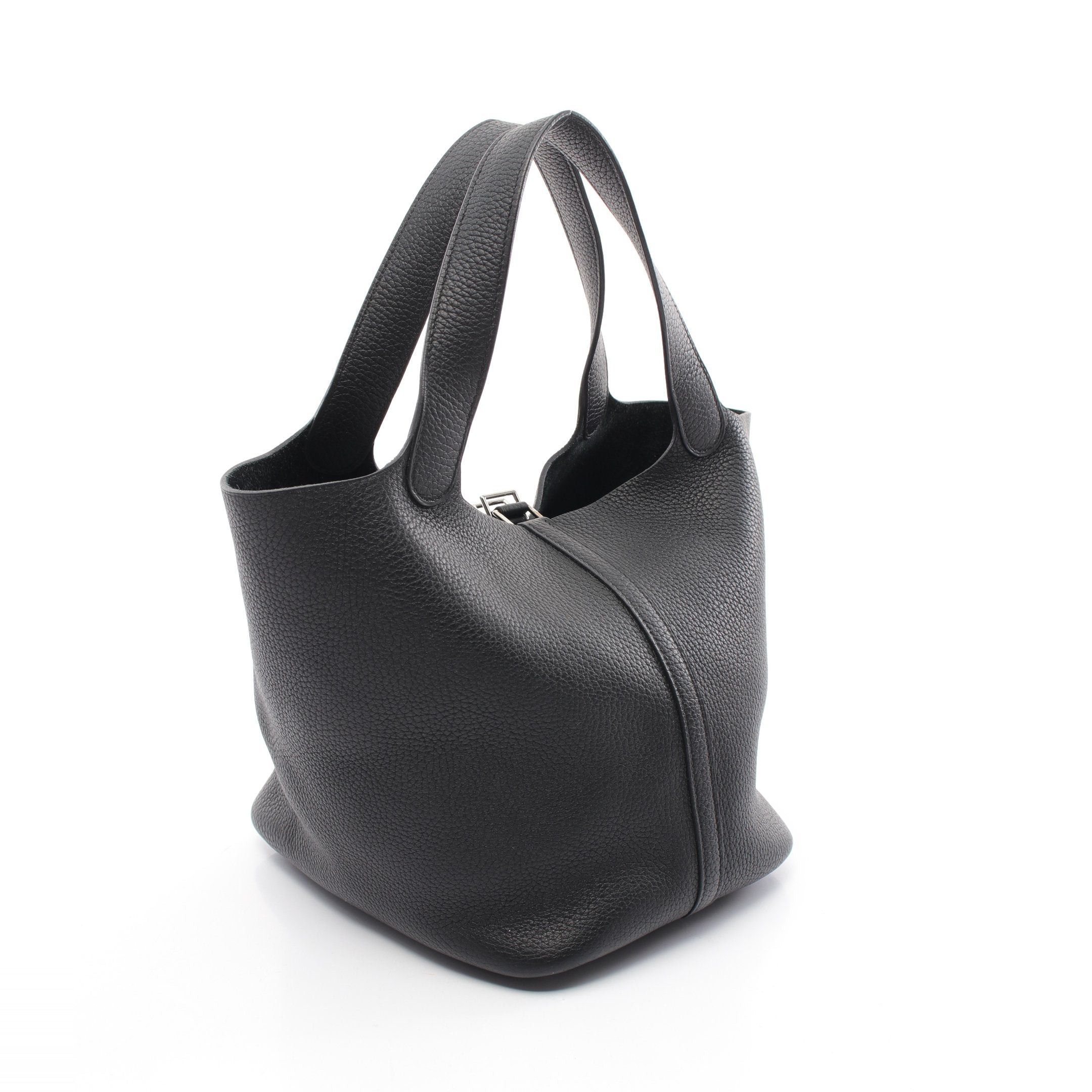 Hermes Hermes Picotane Lock Mm Handbag Clemence Leather Black Silver Hardware A Stamp Size ONE SIZE - 2 Thumbnail