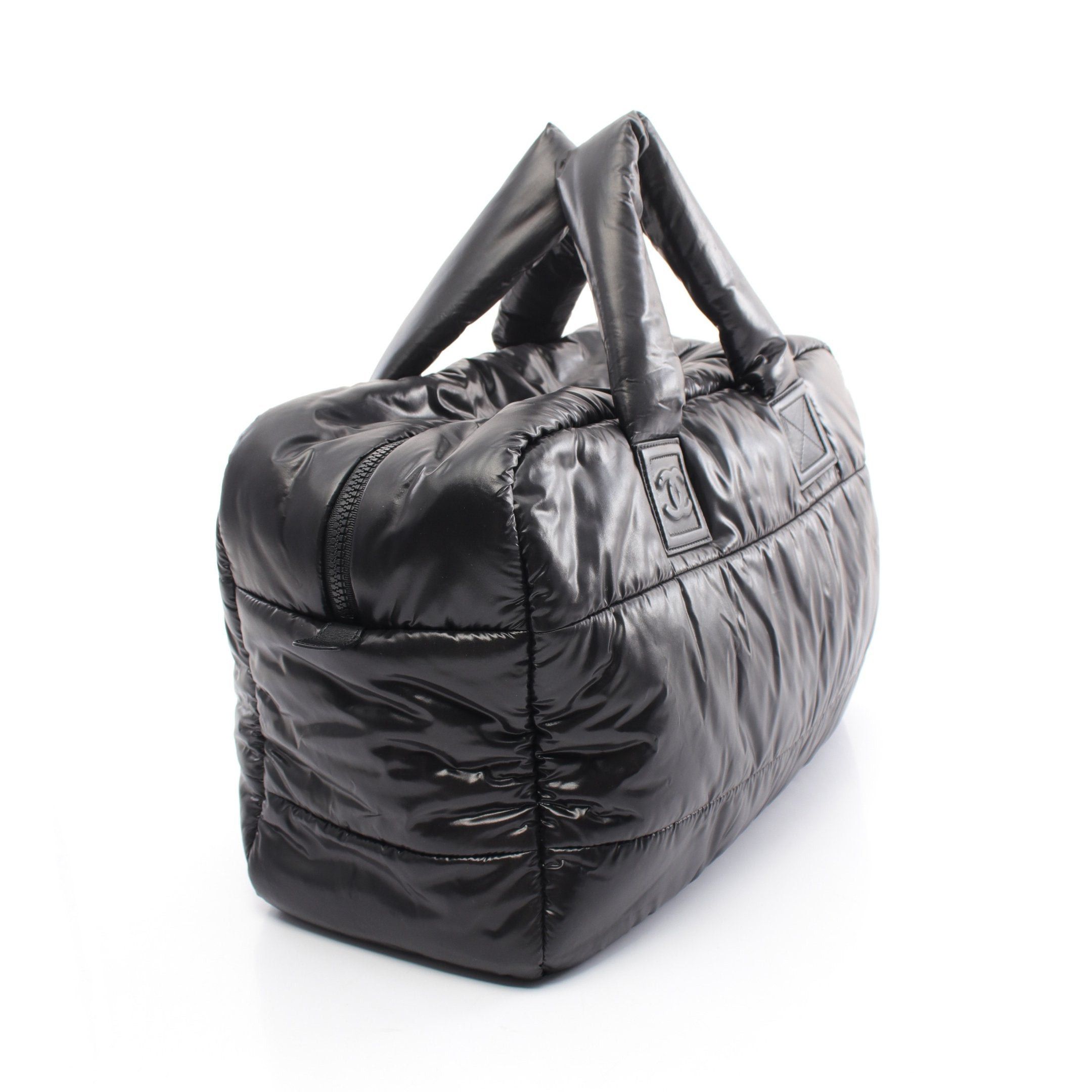 Chanel Chanel Coco Coon Boston Bag Nylon Leather Black Silver Hardware Size ONE SIZE - 2 Thumbnail