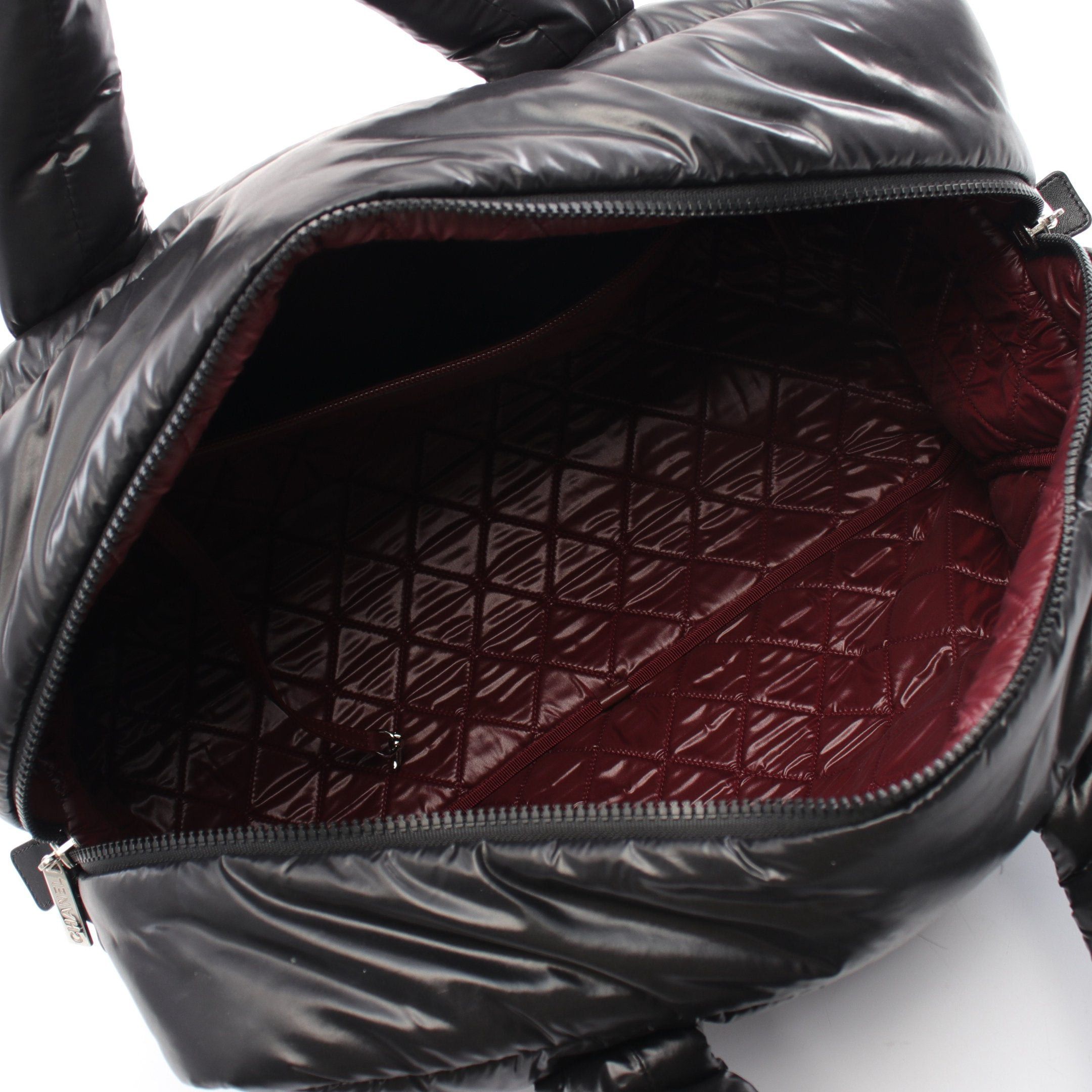 Chanel Chanel Coco Coon Boston Bag Nylon Leather Black Silver Hardware Size ONE SIZE - 3 Thumbnail