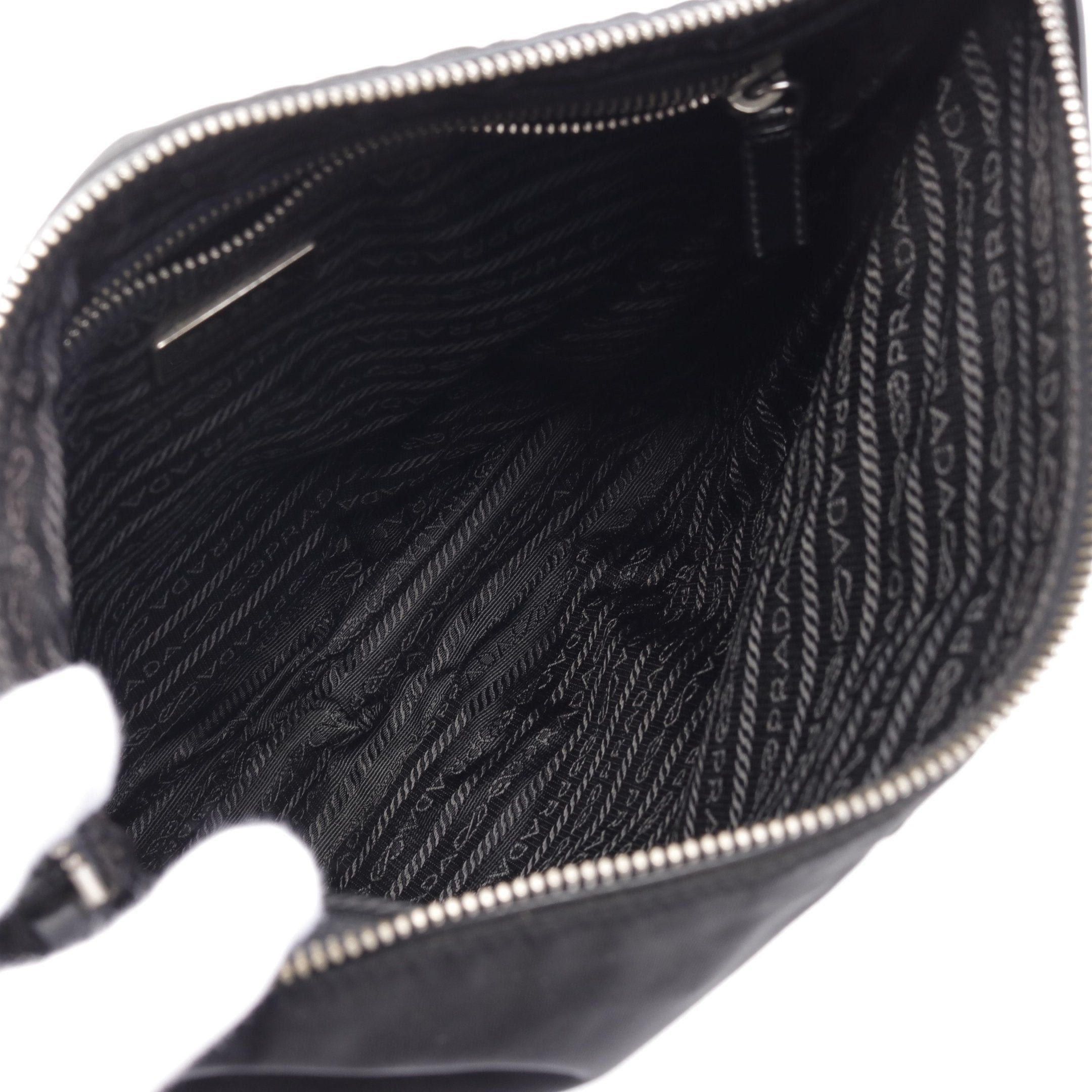 Prada Prada Tessuto Shoulder Bag Nylon Leather Black Size ONE SIZE - 3 Thumbnail