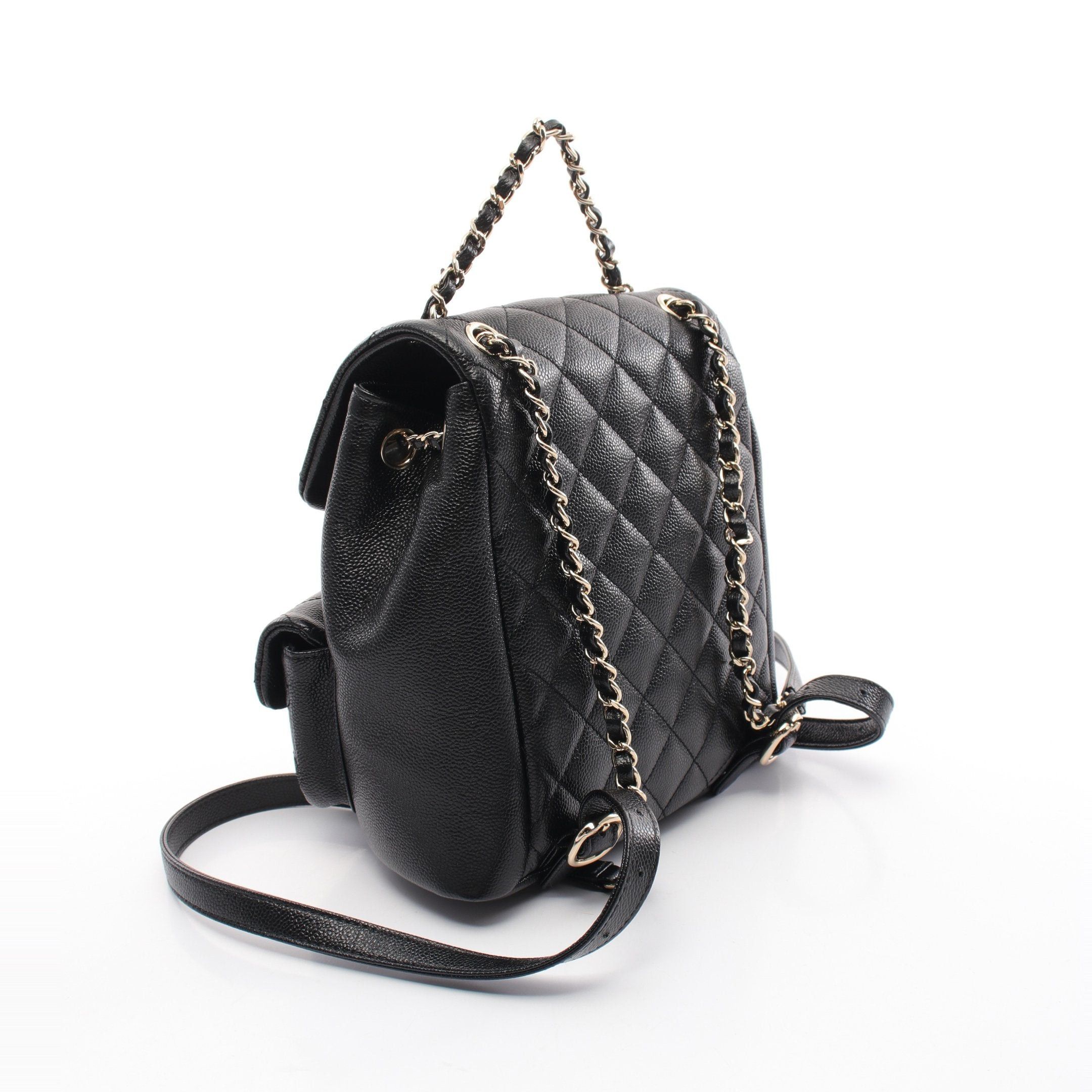 Chanel Chanel Small Backpack Rucksack Caviar Skin Black Gold Hardware Size ONE SIZE - 2 Thumbnail