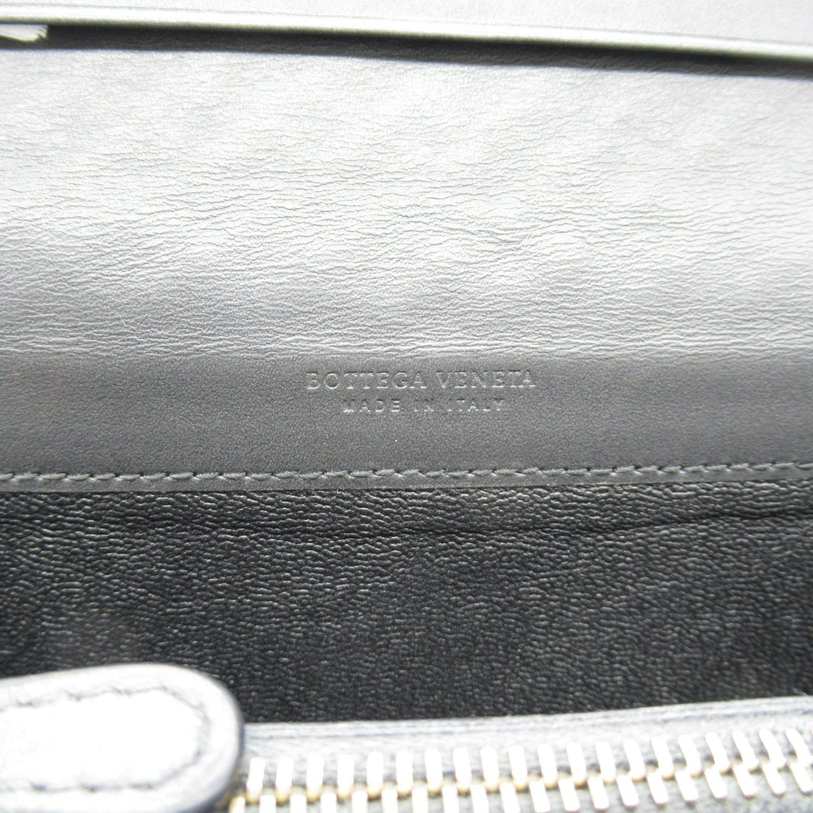Bottega Veneta Bottega Veneta Intrecciato Zip Long Wallet Bi-Fold Leather Gray Charcoal Size ONE SIZE - 8 Thumbnail