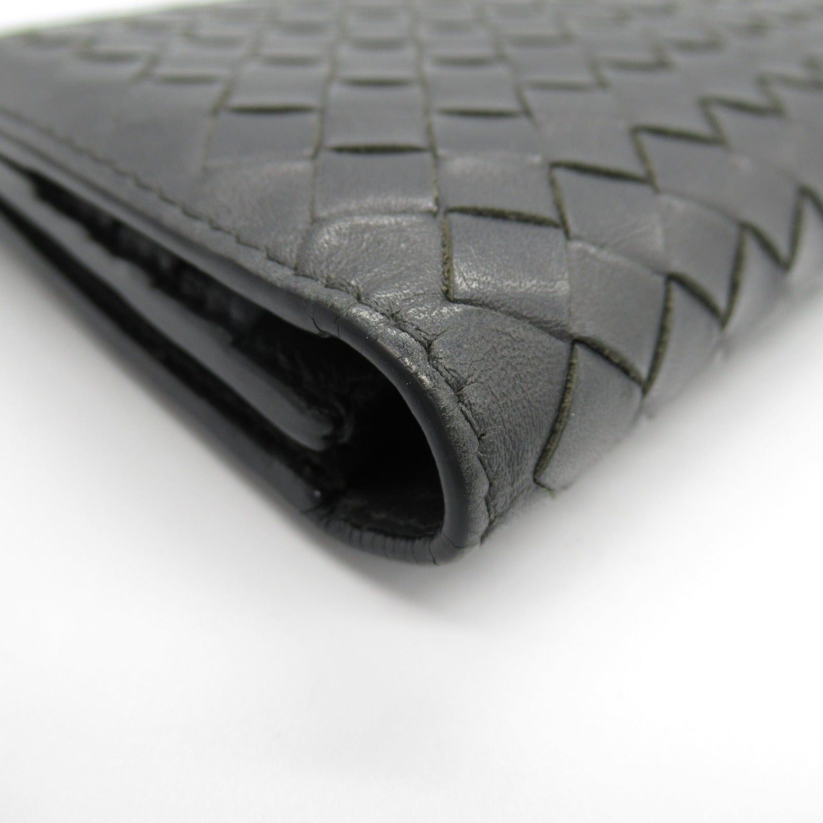 Bottega Veneta Bottega Veneta Intrecciato Zip Long Wallet Bi-Fold Leather Gray Charcoal Size ONE SIZE - 11 Thumbnail