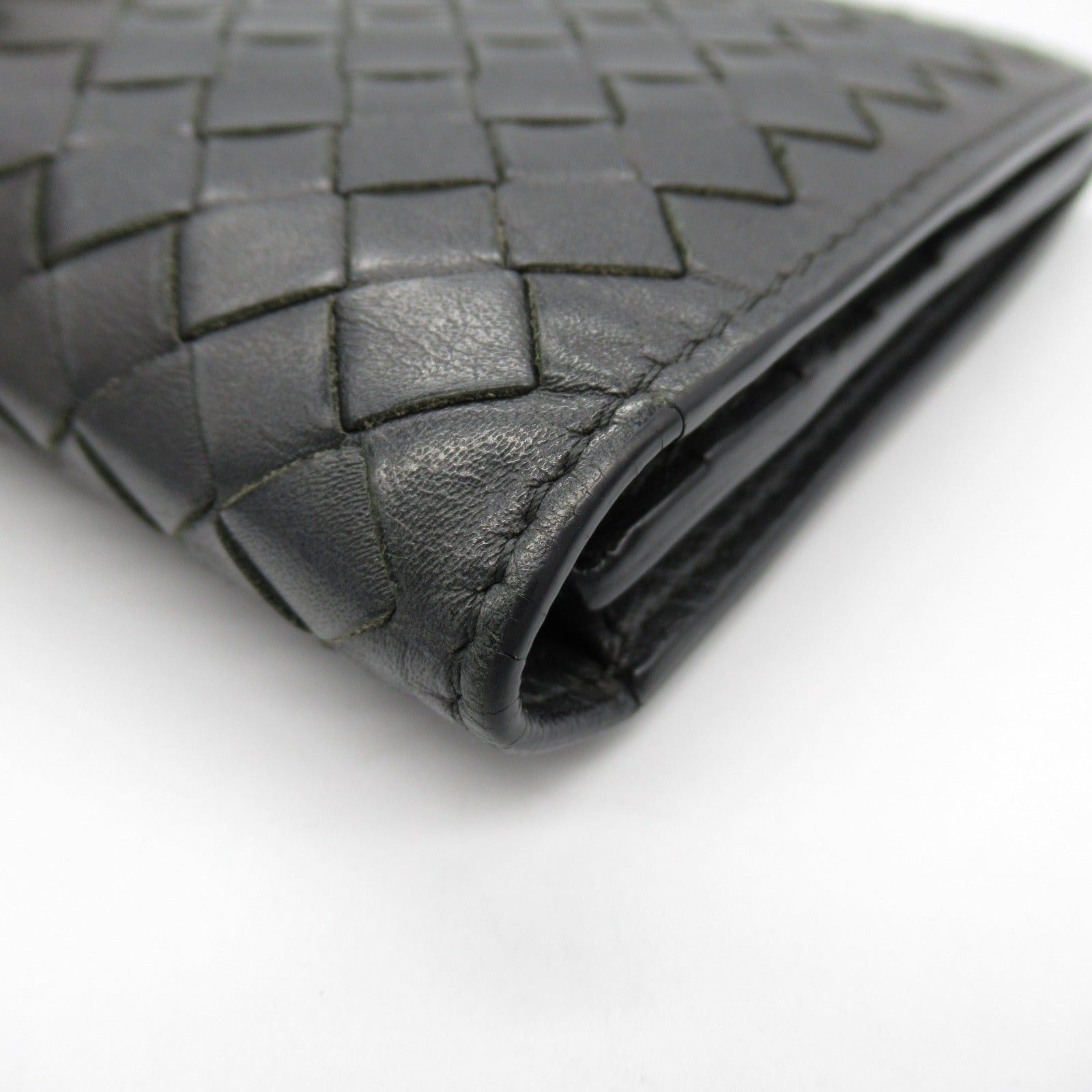Bottega Veneta Bottega Veneta Intrecciato Zip Long Wallet Bi-Fold Leather Gray Charcoal Size ONE SIZE - 12 Thumbnail