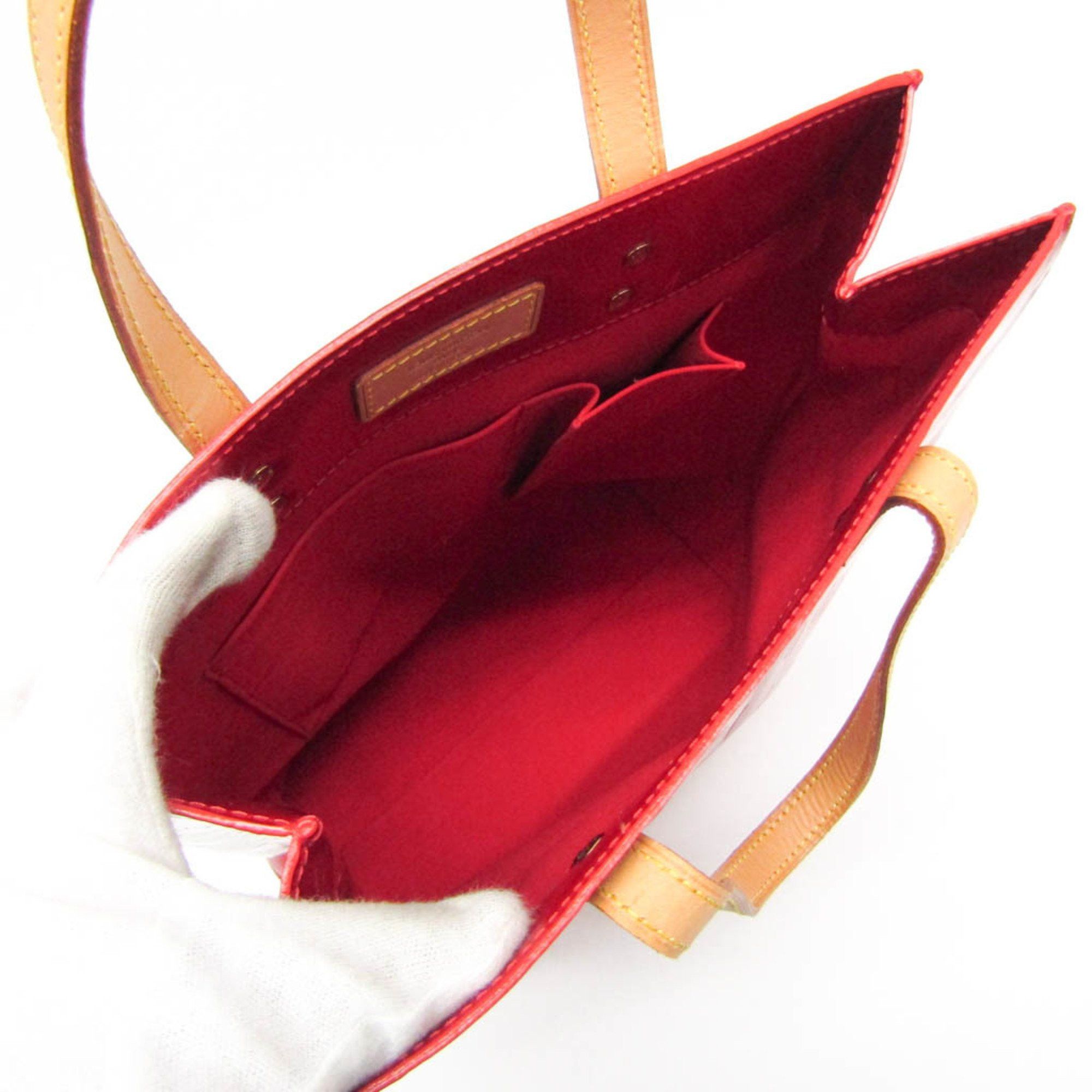 Louis Vuitton Louis Vuitton Monogram Vernis Reade MM M91086 Women's Handbag Rouge Size ONE SIZE - 3 Thumbnail