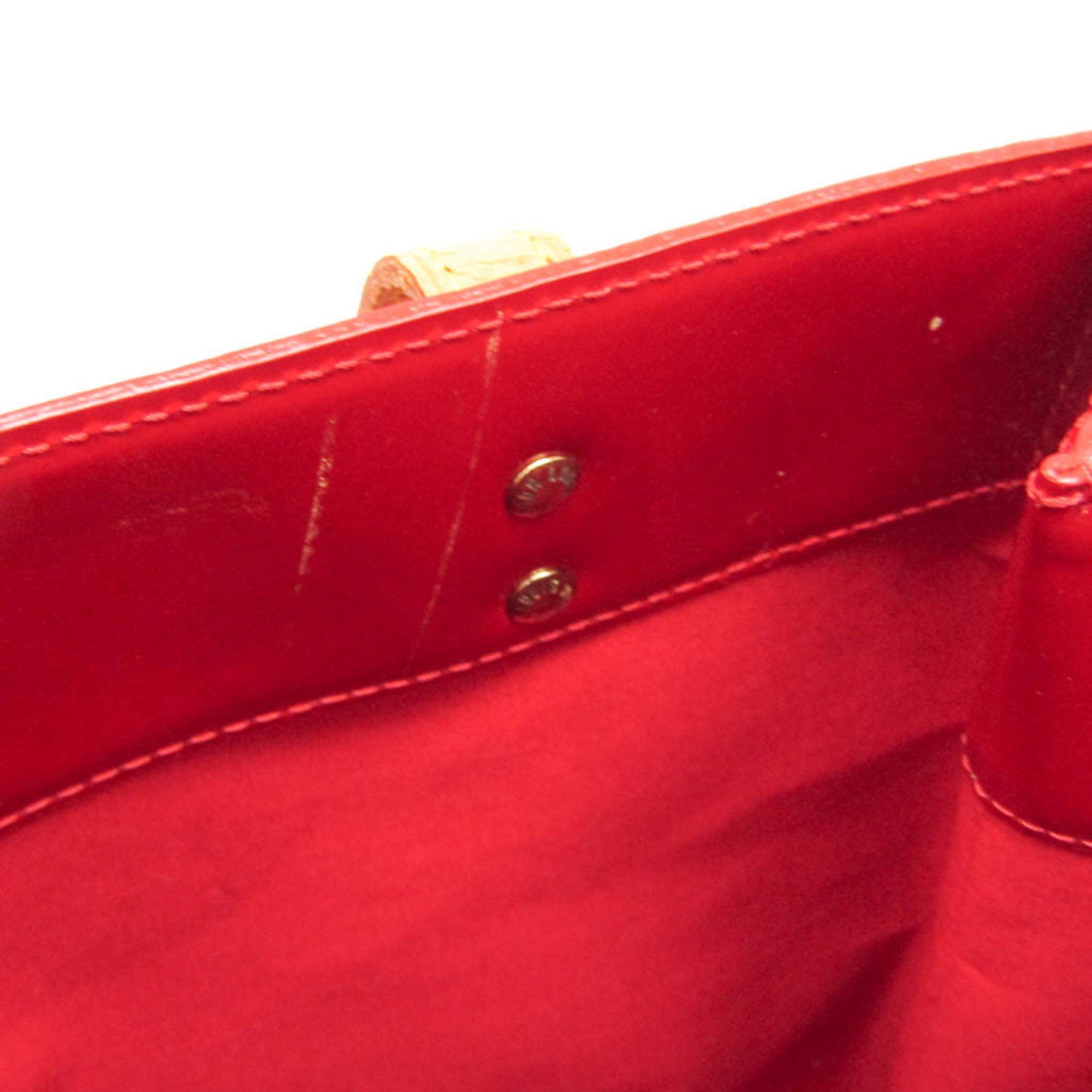 Louis Vuitton Louis Vuitton Monogram Vernis Reade MM M91086 Women's Handbag Rouge Size ONE SIZE - 4 Thumbnail