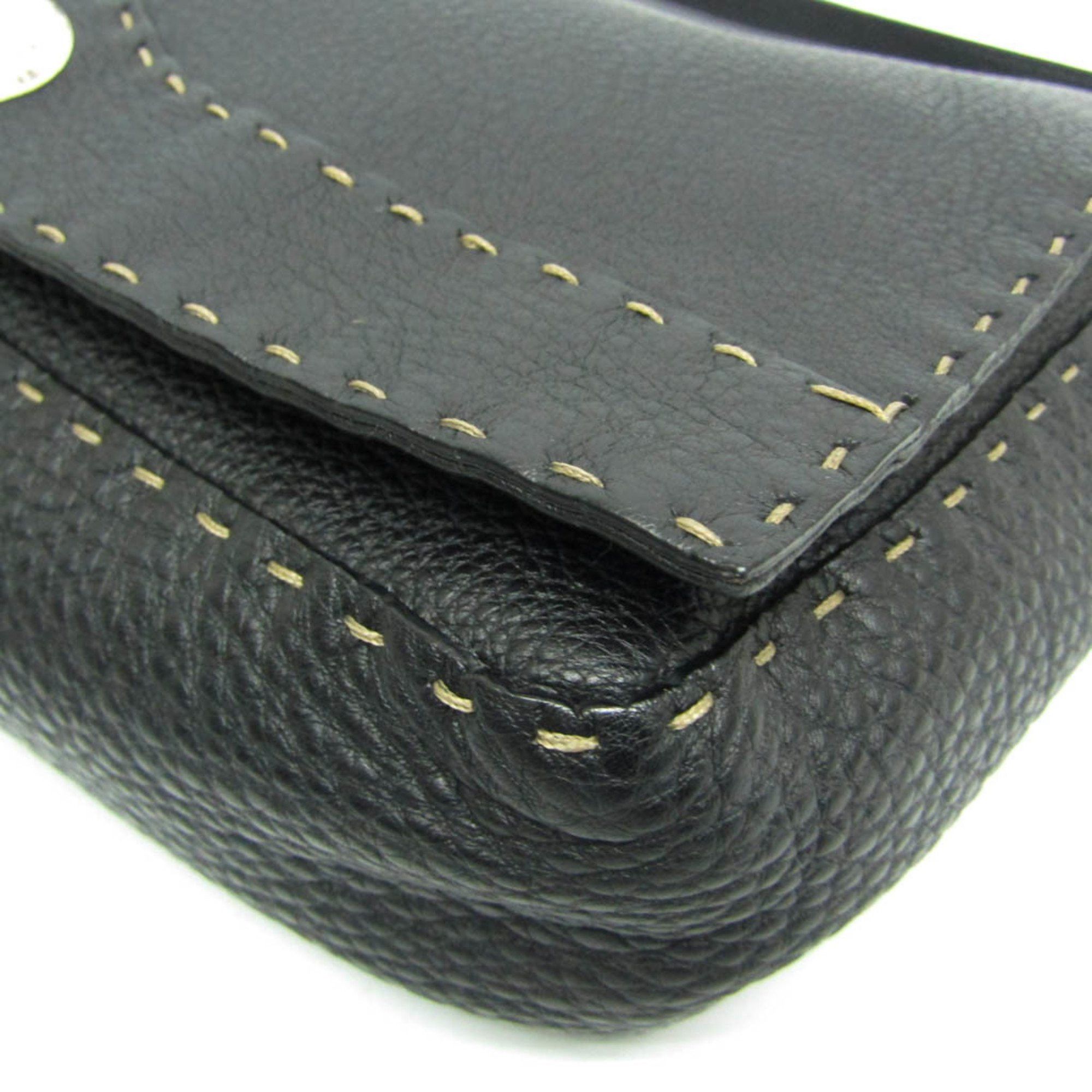 Fendi Fendi Selleria 8BT116 Women's Leather Messenger Bag,Shoulder Bag Black Size ONE SIZE - 4 Thumbnail