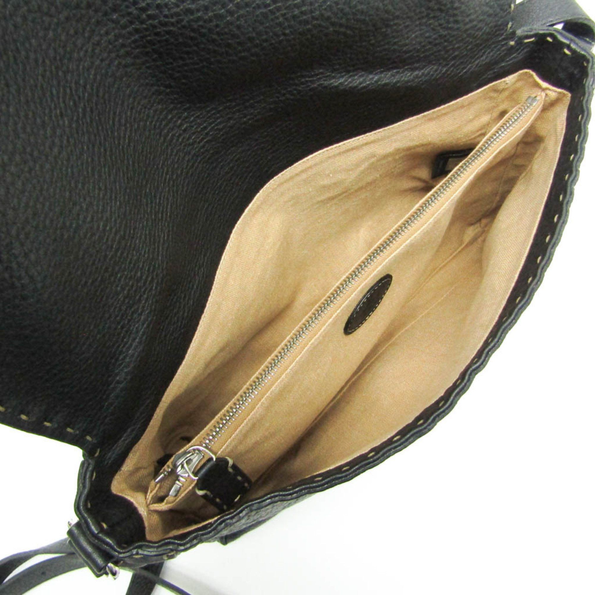 Fendi Fendi Selleria 8BT116 Women's Leather Messenger Bag,Shoulder Bag Black Size ONE SIZE - 3 Thumbnail