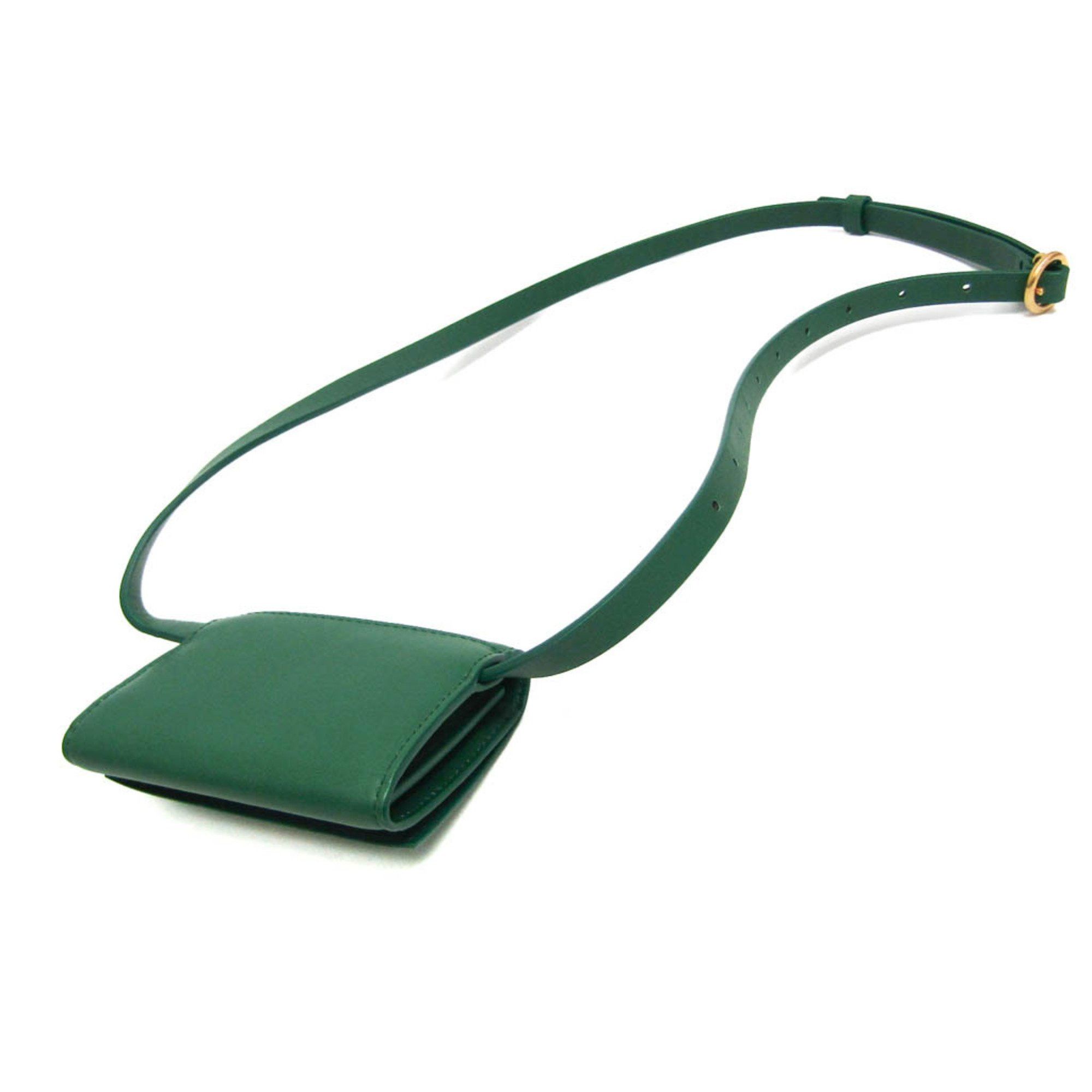 Bottega Veneta Bottega Veneta Mini Belt Bag 619069 VMAU1 3167 Women's Leather Shoulder Bag Green Size ONE SIZE - 2 Thumbnail