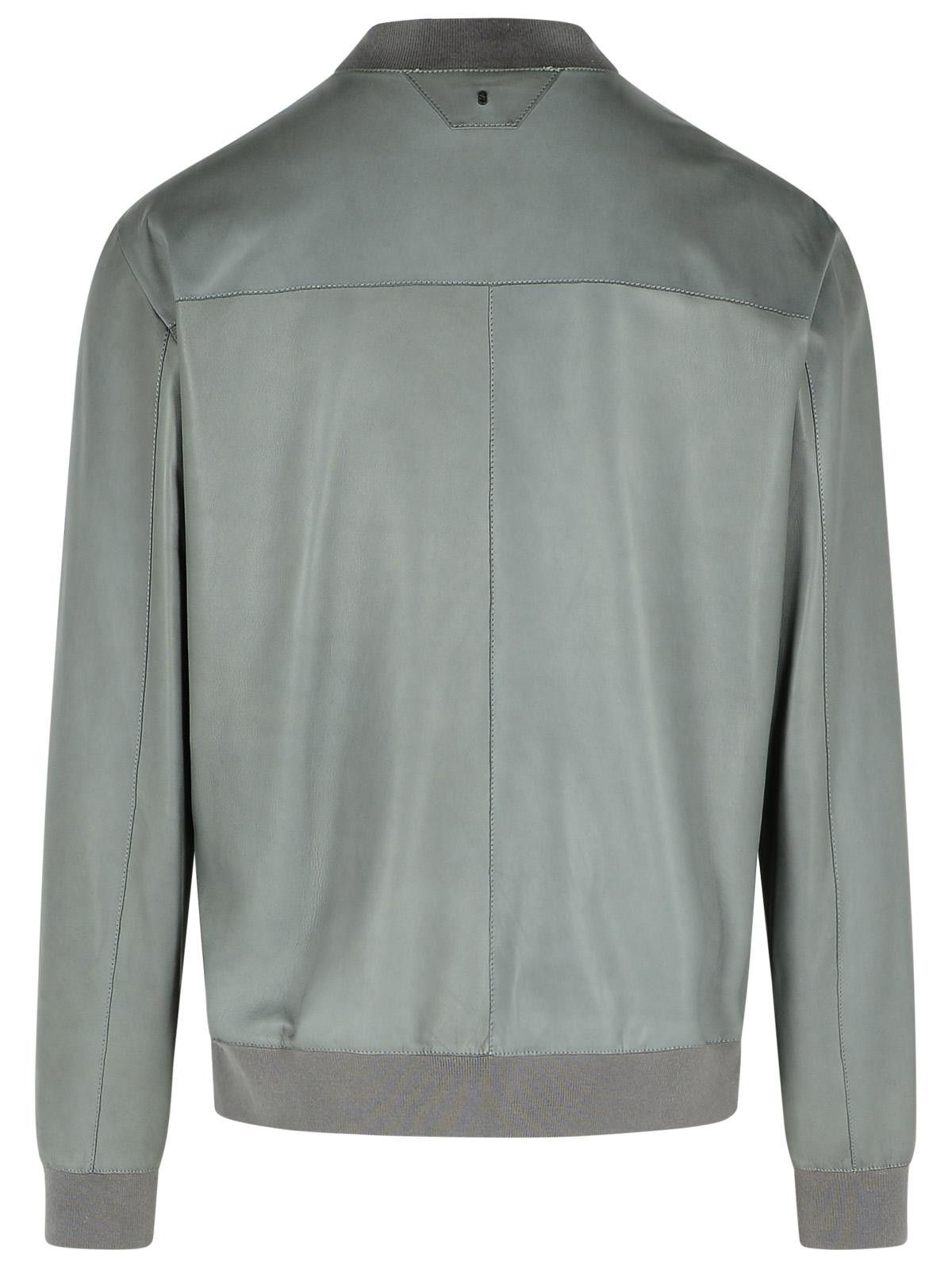 Salvatore Santoro SALVATORE SANTORO Grey Leather Bomber Jacket Size US XXL / EU 58 / 5 - 3 Thumbnail