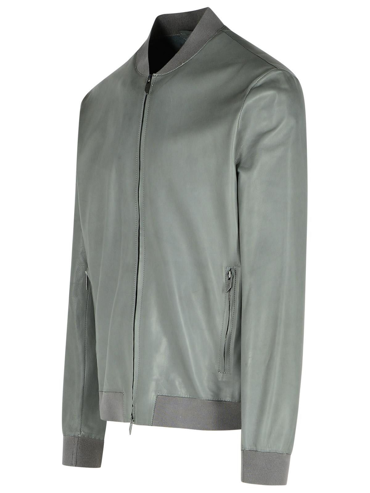 Salvatore Santoro SALVATORE SANTORO Grey Leather Bomber Jacket Size US XXL / EU 58 / 5 - 2 Thumbnail