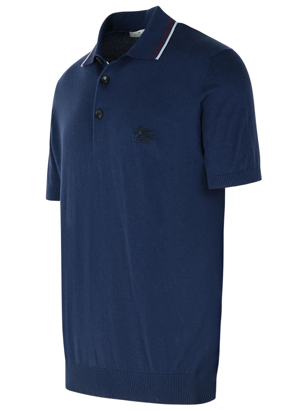 Etro ETRO Navy Cotton Polo Shirt Size US XL / EU 56 / 4 - 2 Thumbnail
