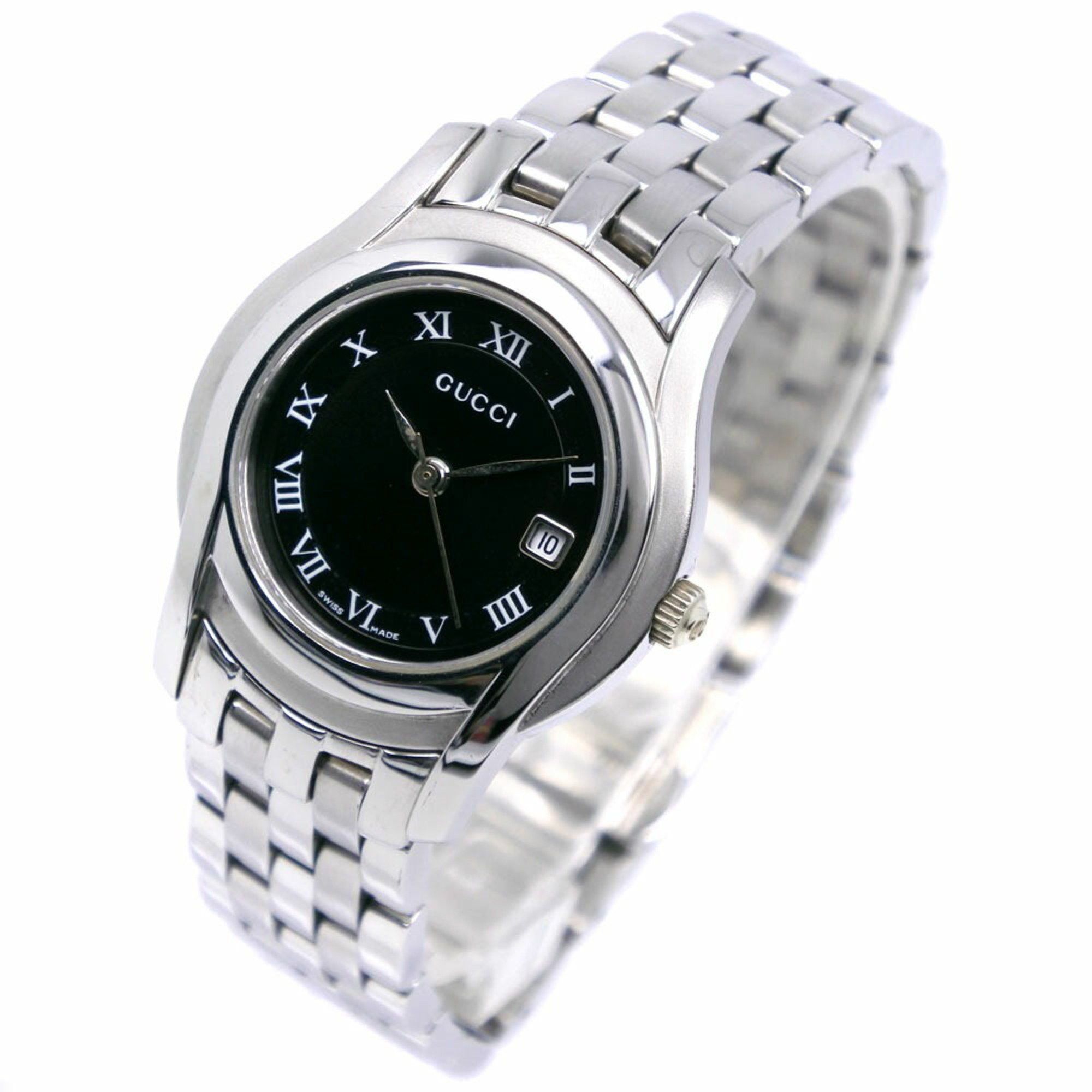 Gucci Gucci Watch 5500L Stainless Steel Quartz Analog Display Black Dial Women's Size ONE SIZE - 2 Thumbnail