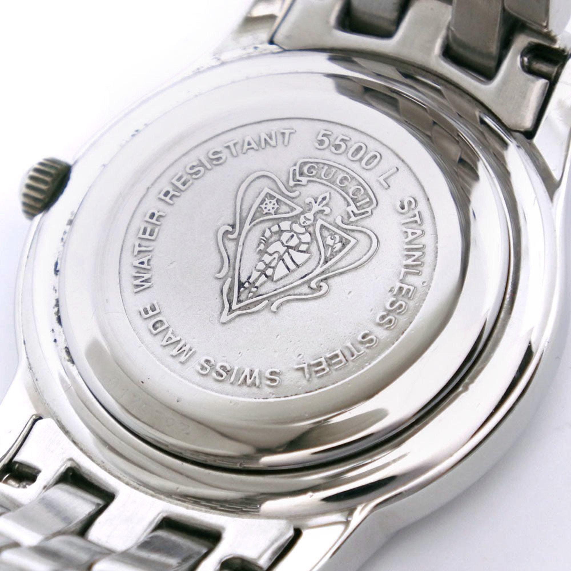 Gucci Gucci Watch 5500L Stainless Steel Quartz Analog Display Black Dial Women's Size ONE SIZE - 8 Thumbnail