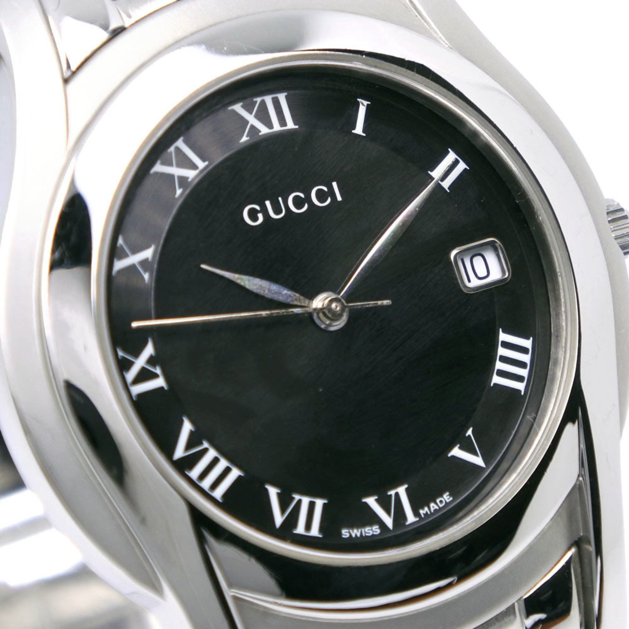Gucci Gucci Watch 5500M Stainless Steel Quartz Analog Display Black Dial Men's Size ONE SIZE - 3 Thumbnail