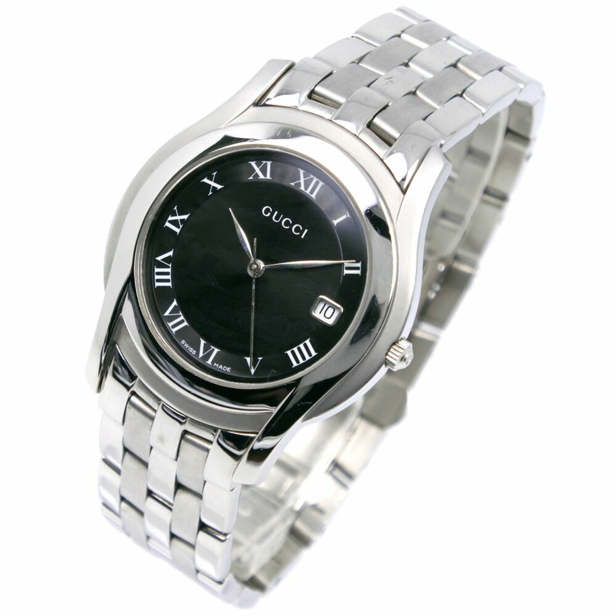 Gucci Gucci Watch 5500M Stainless Steel Quartz Analog Display Black Dial Men's Size ONE SIZE - 2 Thumbnail