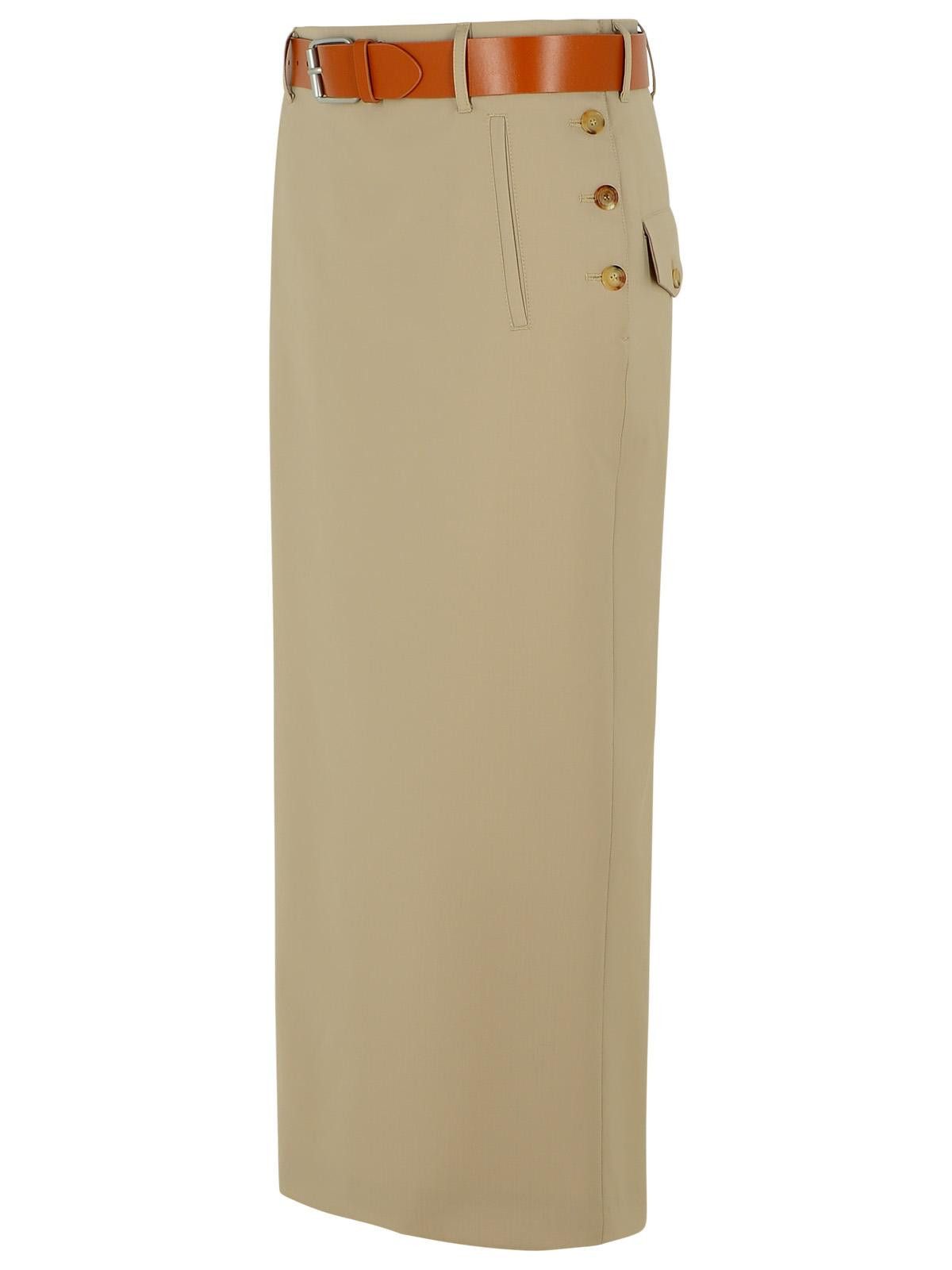 Moschino MOSCHINO Beige Virgin Wool Skirt Size 27" / US 4 / IT 40 - 2 Thumbnail