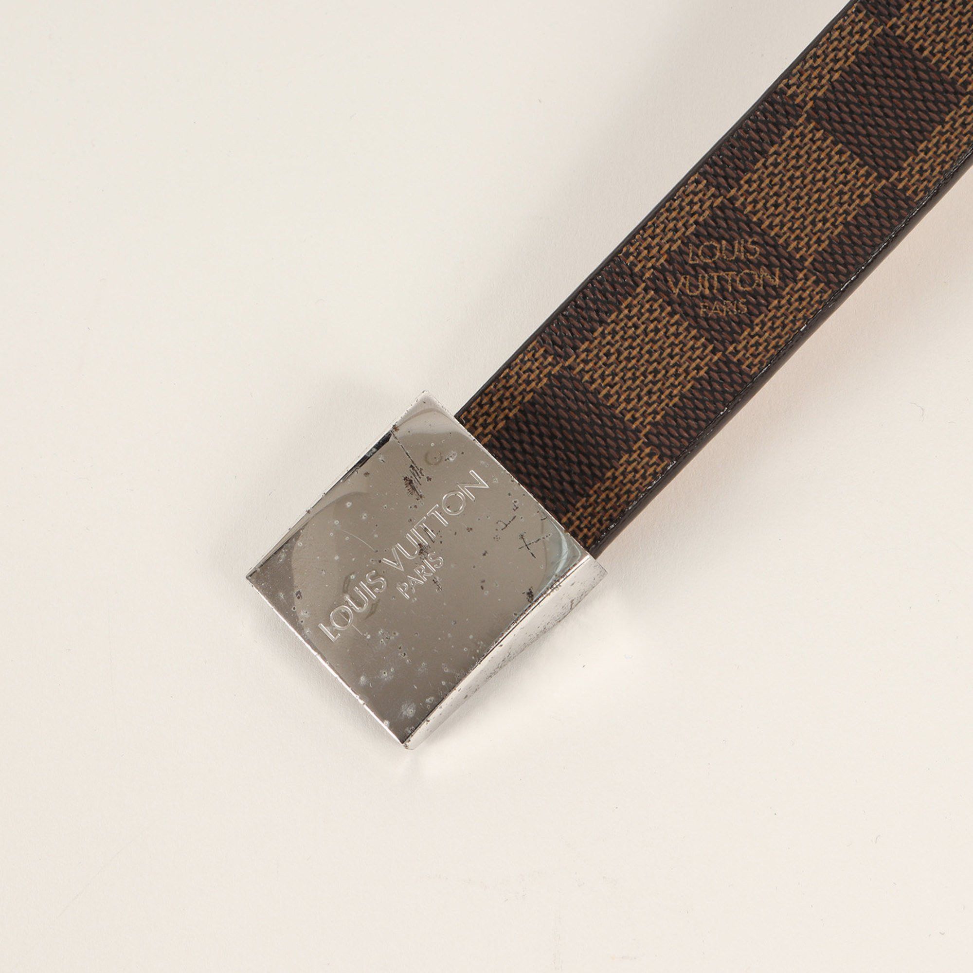 Louis Vuitton LOUIS VUITTON Belt Size: 80/32 Enture Carre Damier Ebene Canvas (M6803 Made in 2004) Brown Size ONE SIZE - 2 Thumbnail