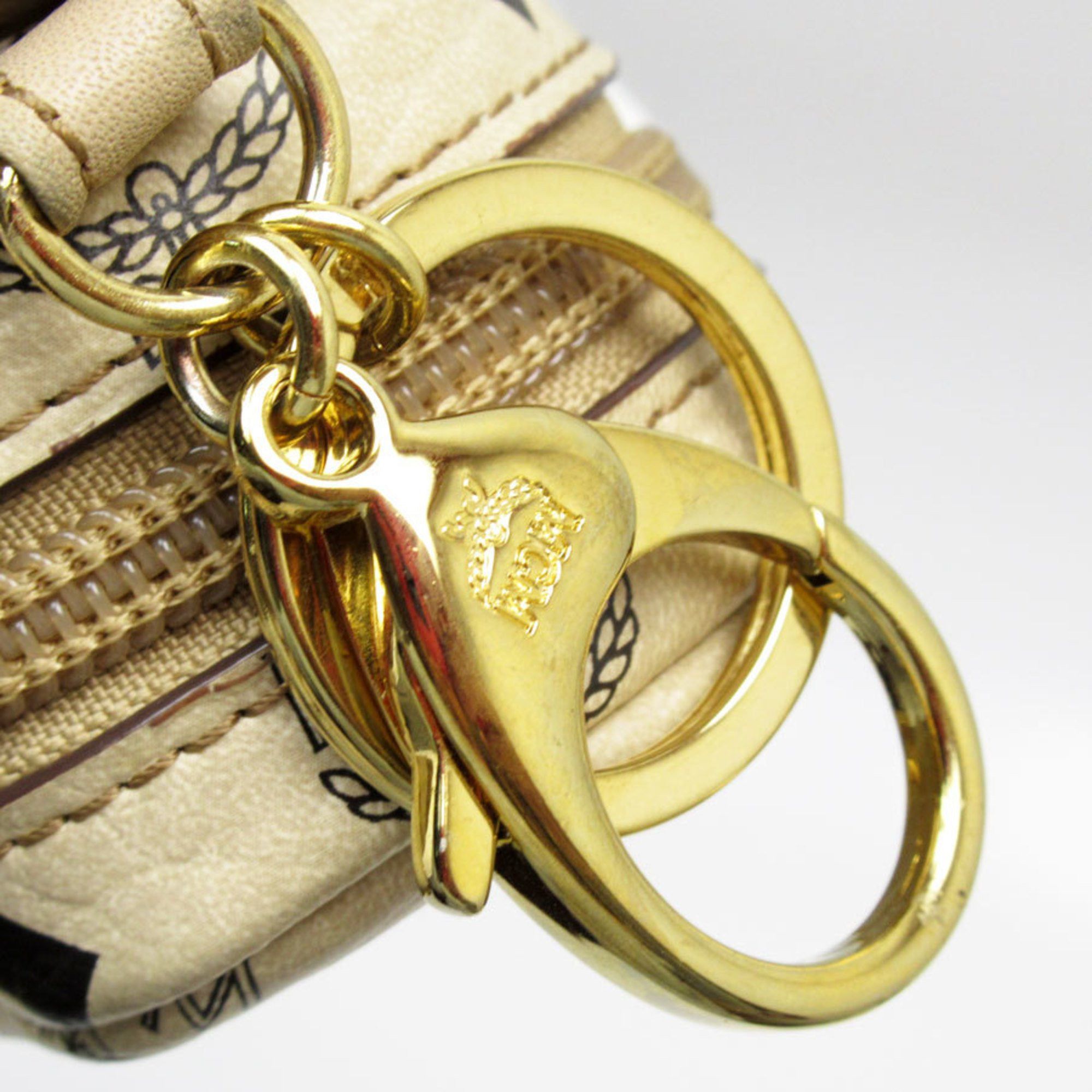 MCM MCM Charm Pouch Leather Metal Beige Black Gold Men's Women's w0869a Size ONE SIZE - 3 Thumbnail
