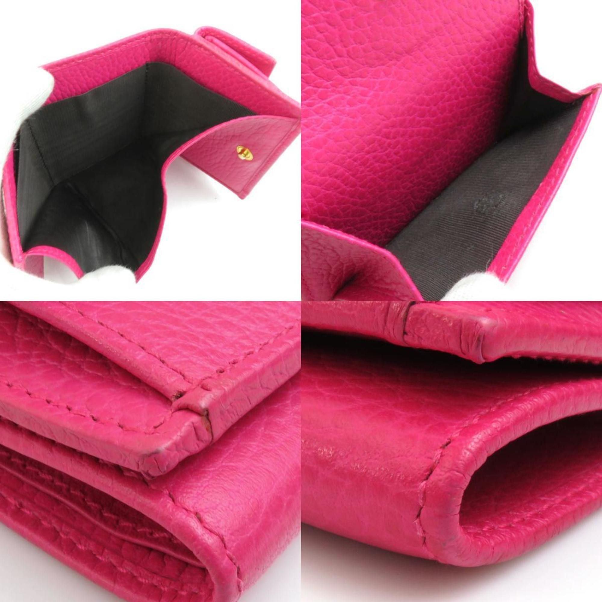 Gucci GUCCI Tri-fold Wallet GG Marmont Leather Pink Women's 523277 55795g Size ONE SIZE - 3 Thumbnail