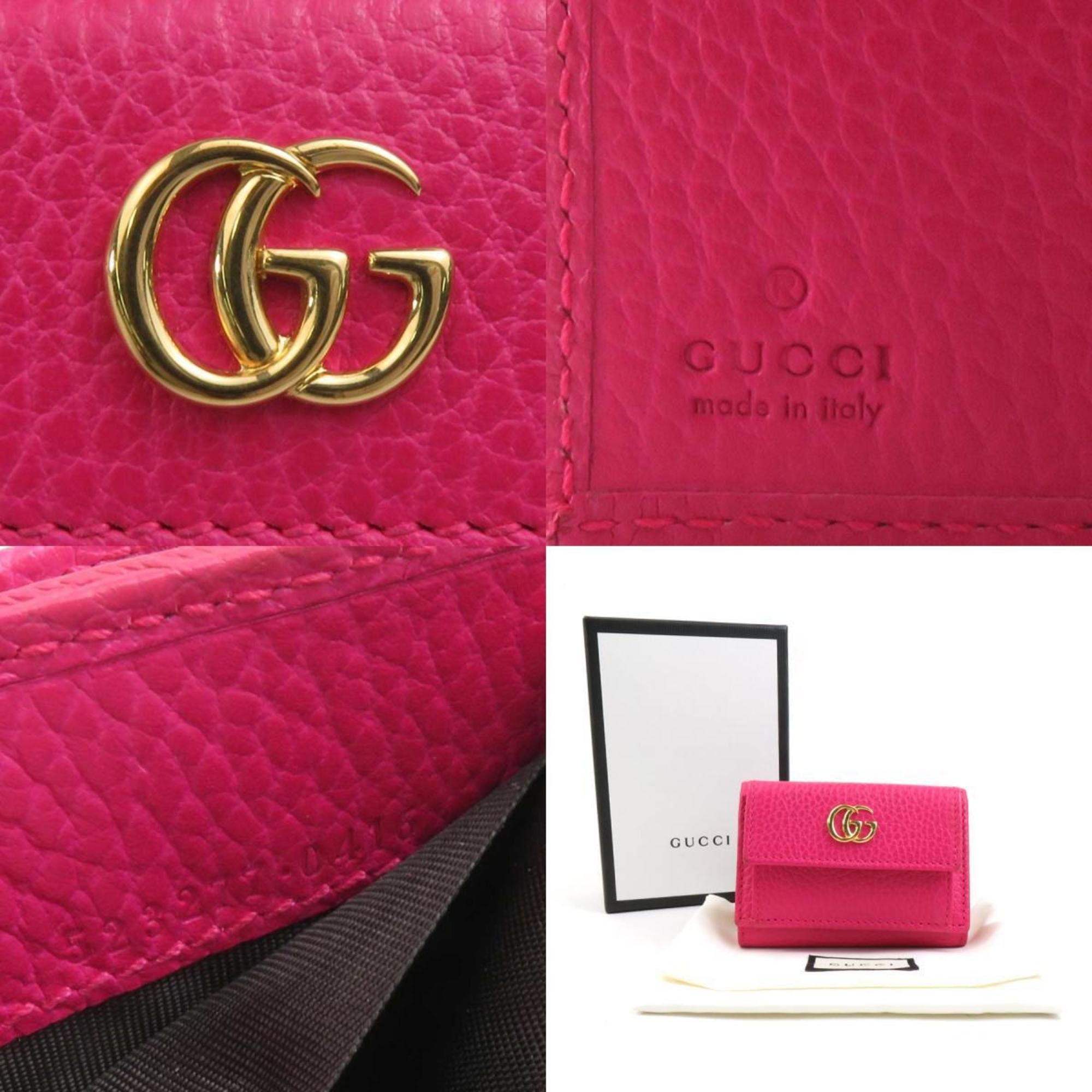 Gucci GUCCI Tri-fold Wallet GG Marmont Leather Pink Women's 523277 55795g Size ONE SIZE - 5 Thumbnail