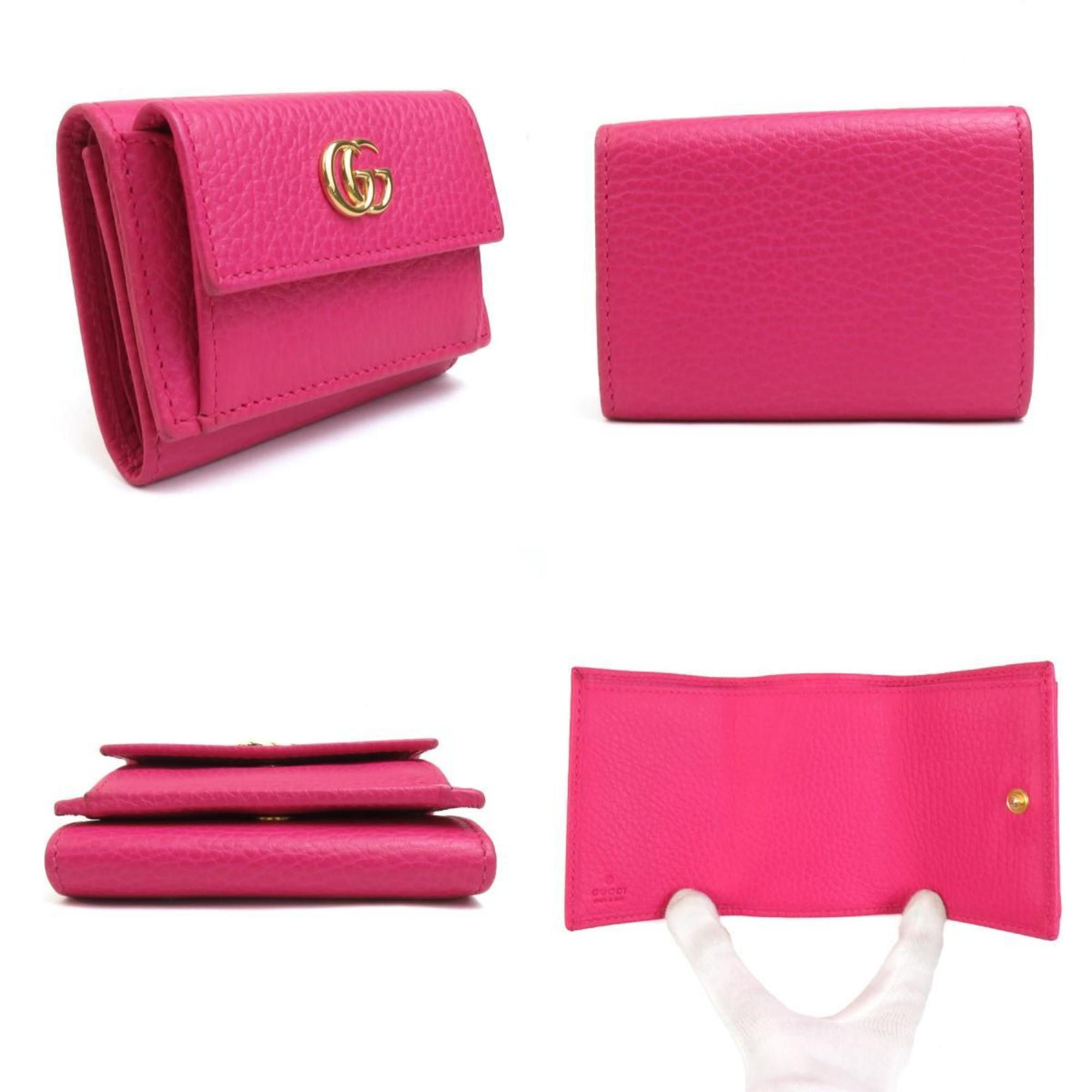 Gucci GUCCI Tri-fold Wallet GG Marmont Leather Pink Women's 523277 55795g Size ONE SIZE - 2 Thumbnail