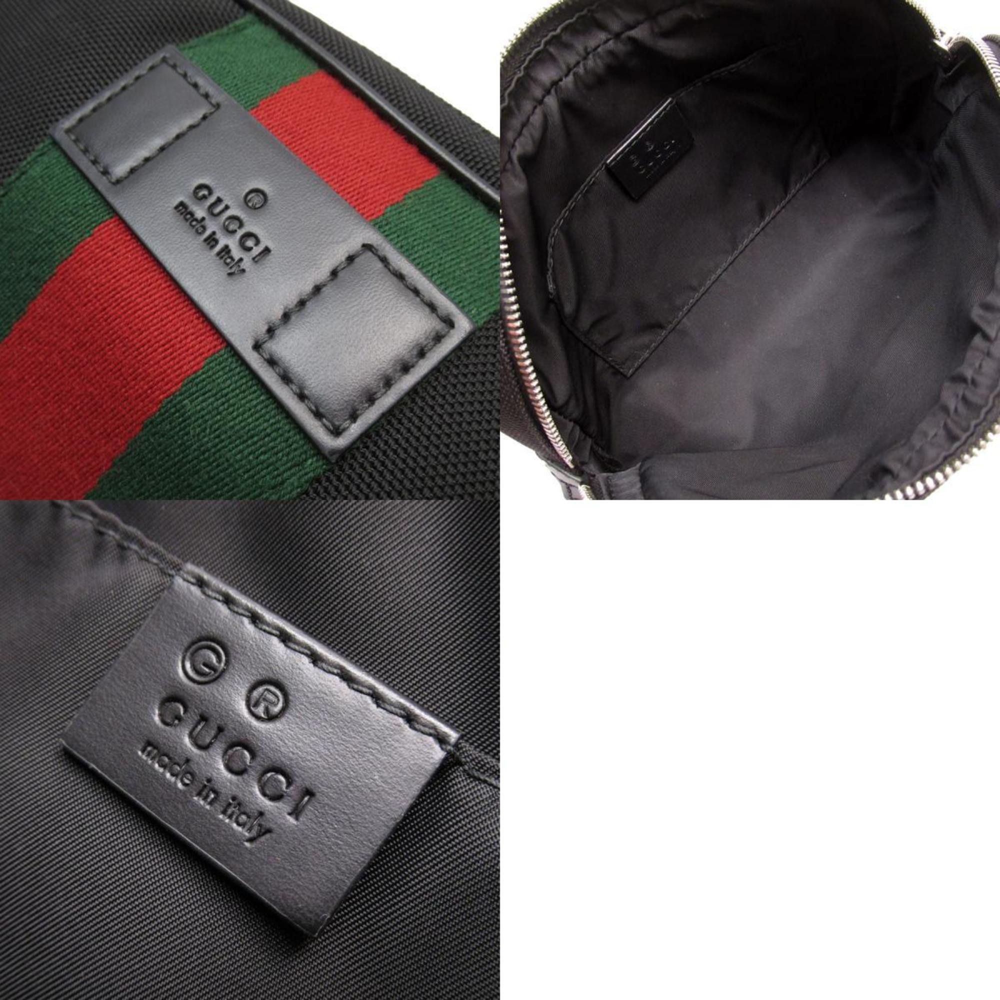 Gucci GUCCI Body Bag Sherry Line Nylon Canvas Black Silver Men's 630919 w0873k Size ONE SIZE - 5 Thumbnail