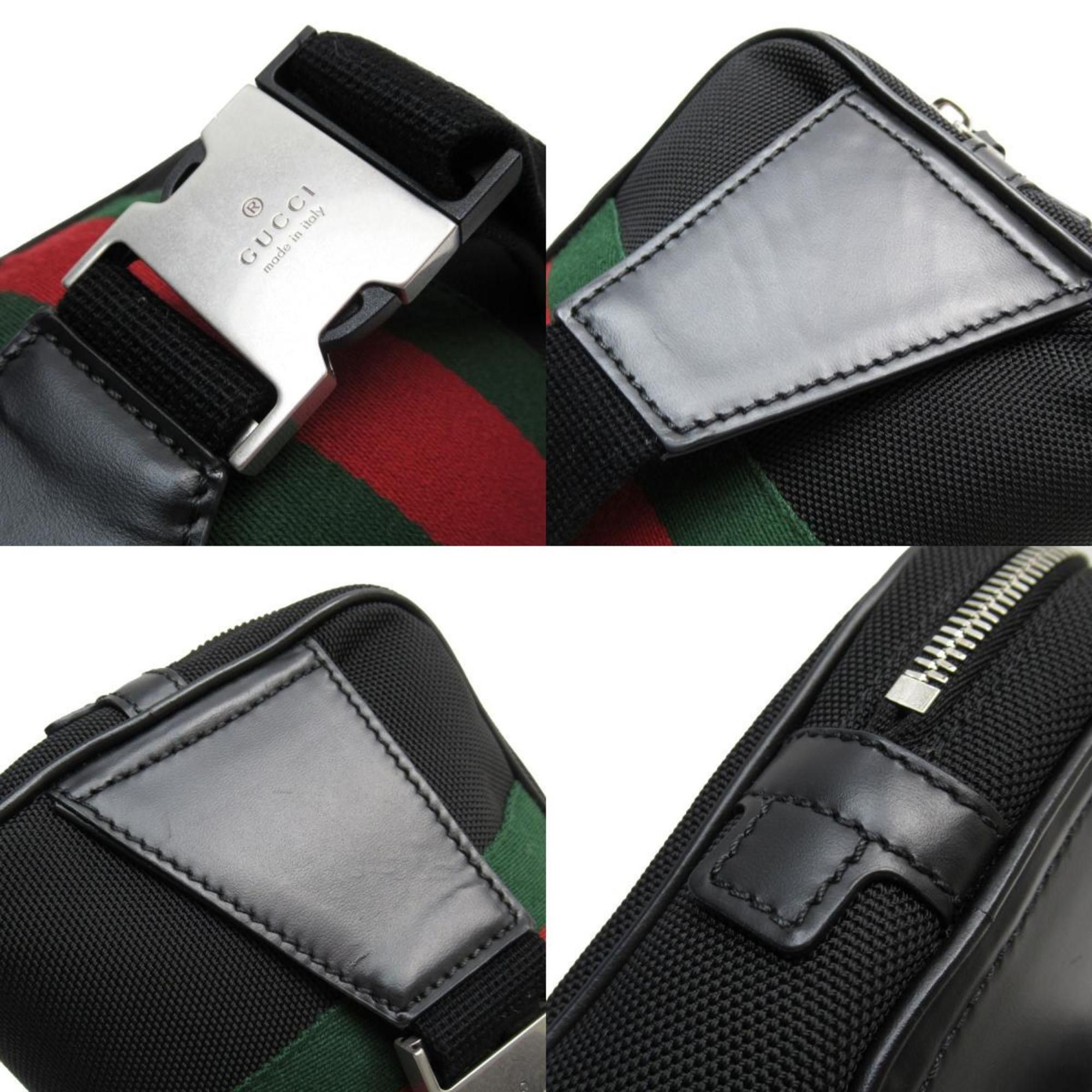 Gucci GUCCI Body Bag Sherry Line Nylon Canvas Black Silver Men's 630919 w0873k Size ONE SIZE - 3 Thumbnail