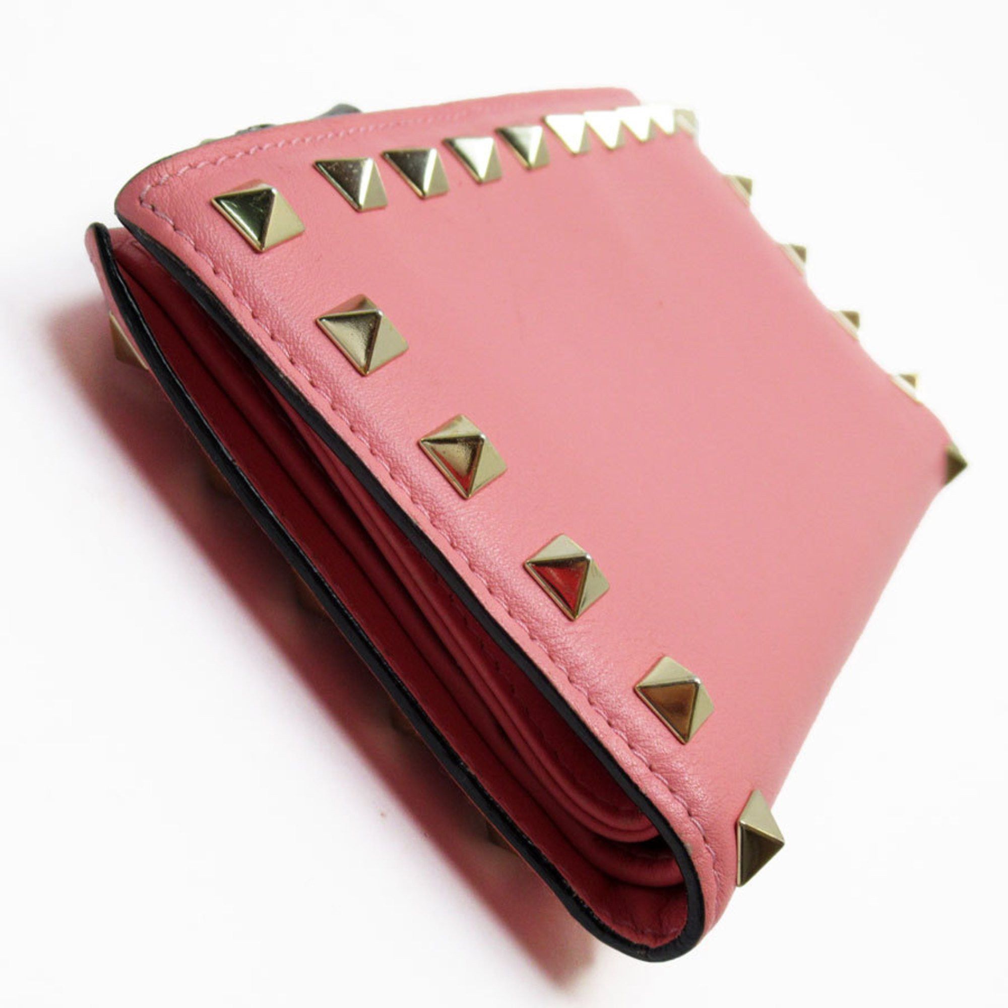 Valentino Valentino Garavani Bi-fold wallet Leather Metal Pink Gold Women's w0867a Size ONE SIZE - 2 Thumbnail