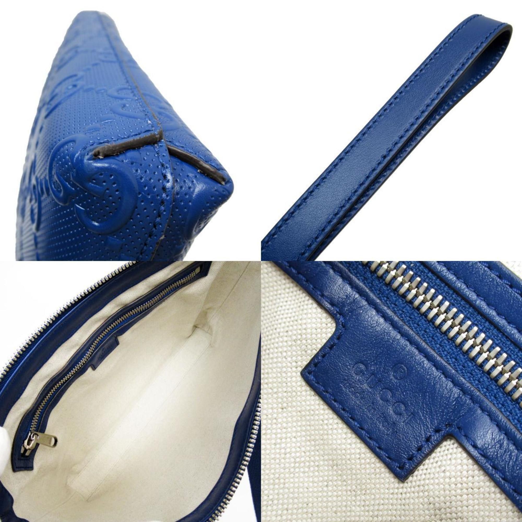 Gucci GUCCI Shoulder Bag GG Embossed Leather Blue Silver Men's 696009 w0858a Size ONE SIZE - 5 Thumbnail